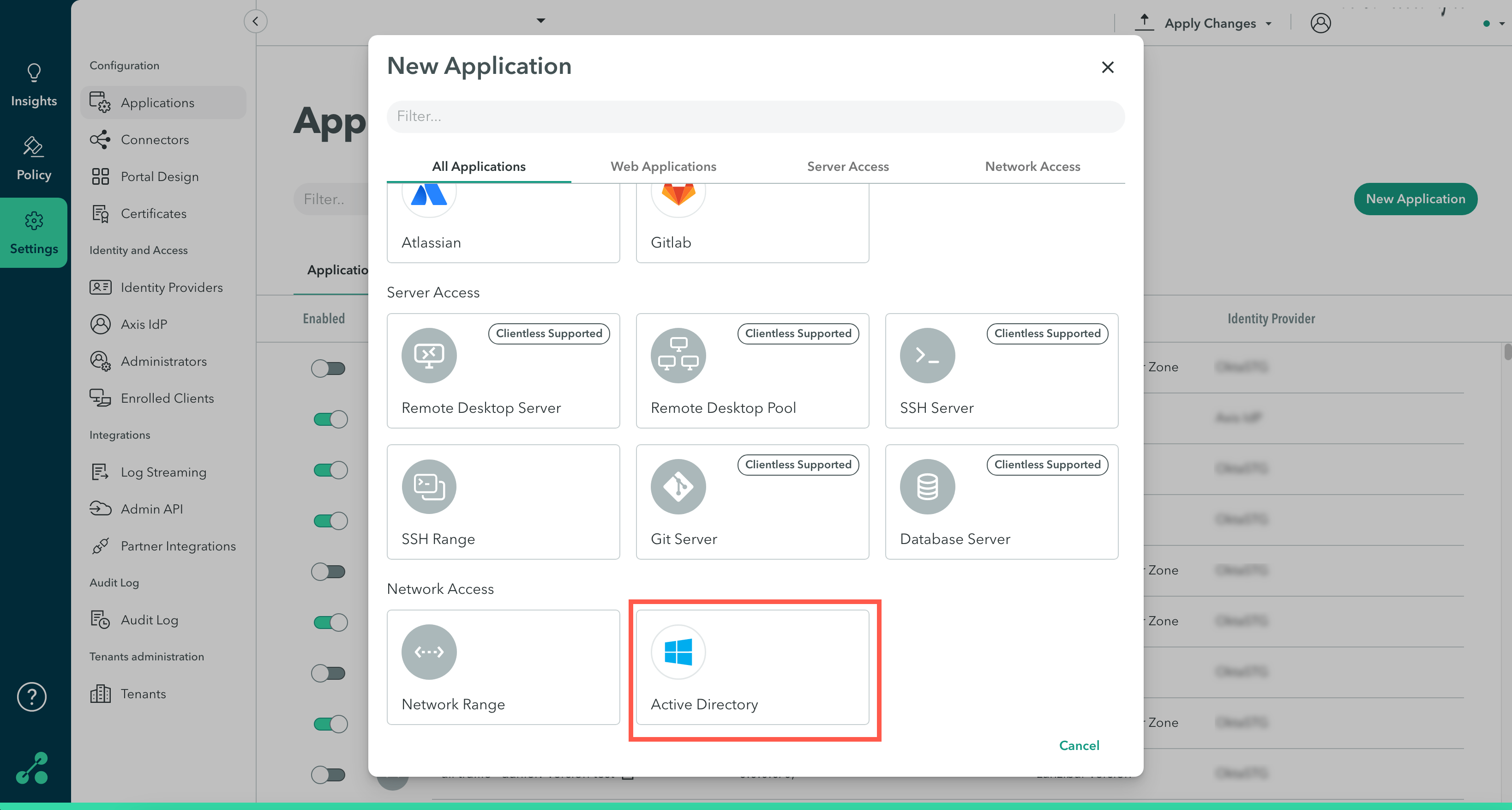 Active Directory Application