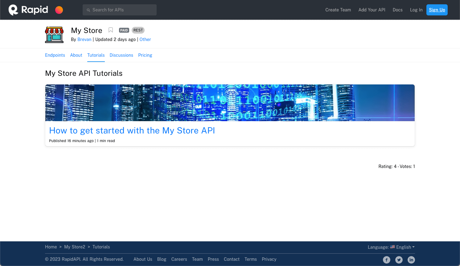 API Listing Overview