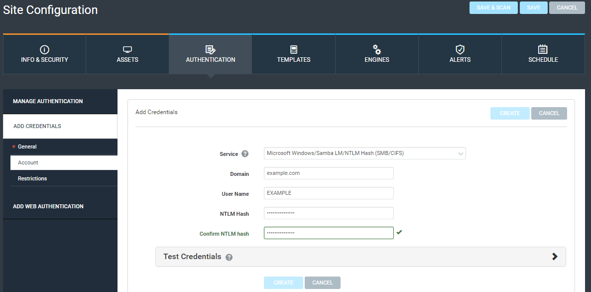 Using LM/NTLM hash authentication