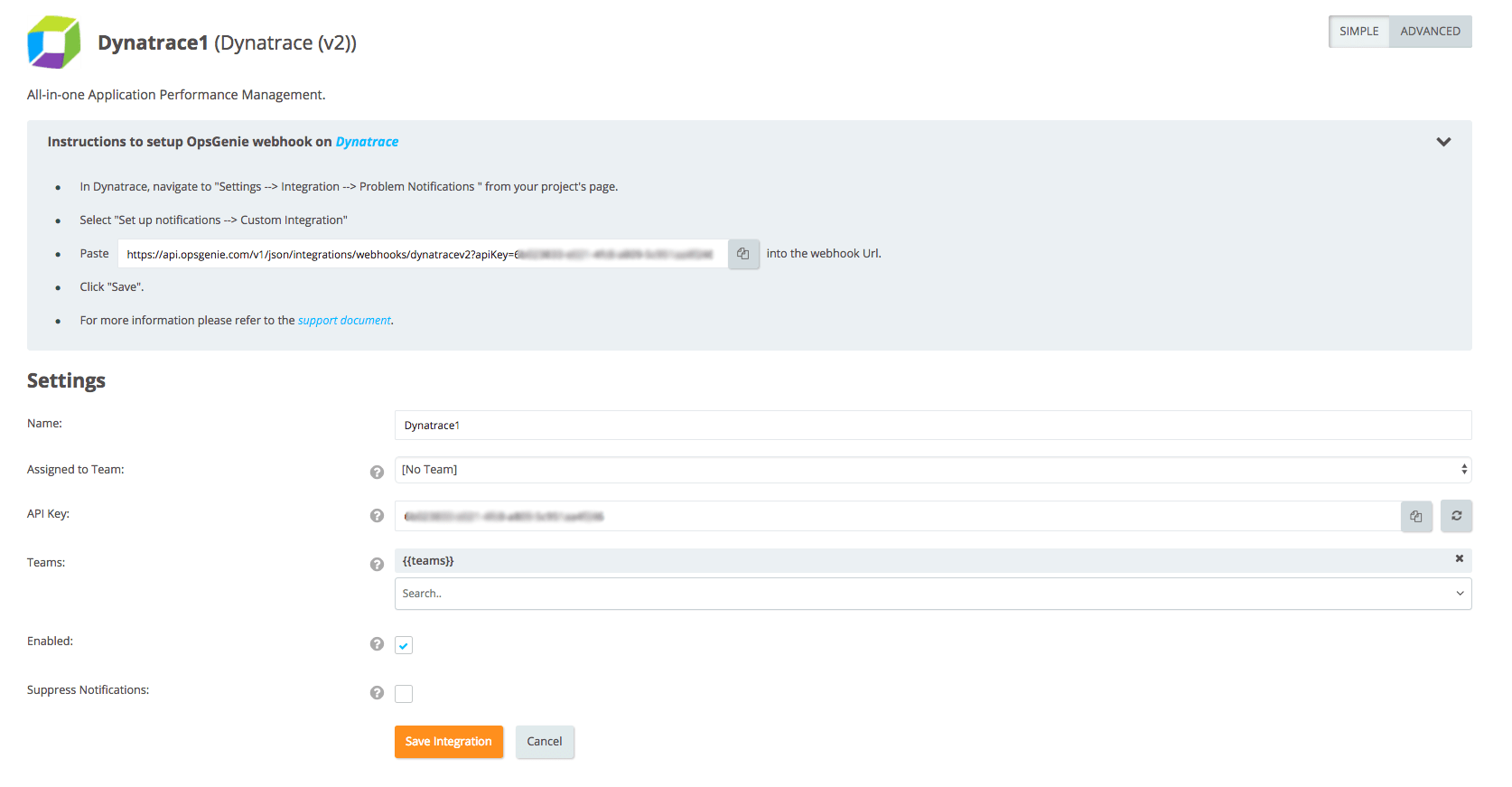 Dynatrace Webhook Integration (v2)