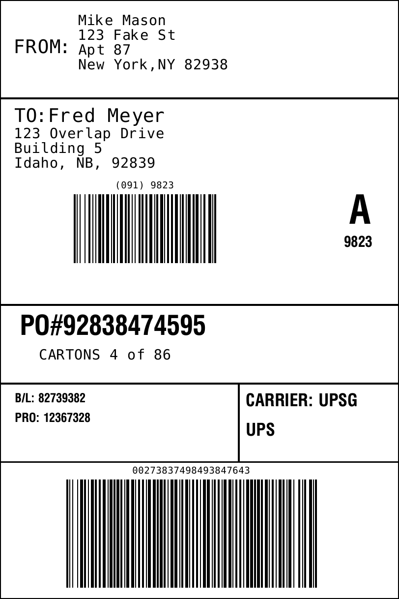 Fred Meyer (Division of Kroger) UCC128 Label Requirements