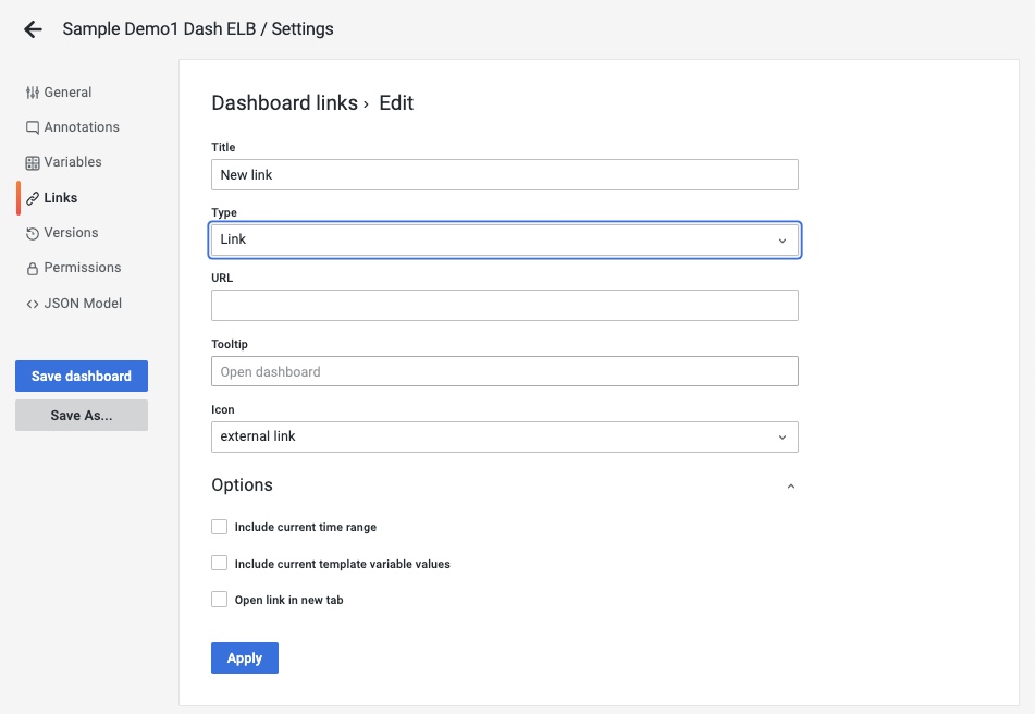 Create Grafana Data Links to DrillDown to ChaosSearch