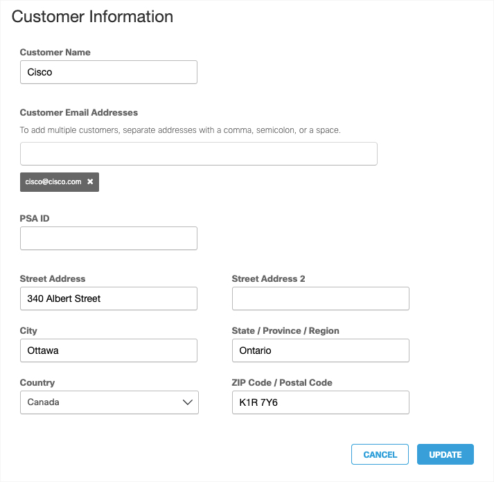 Update Customer Information