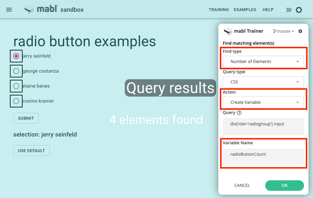 Creating variable from element count