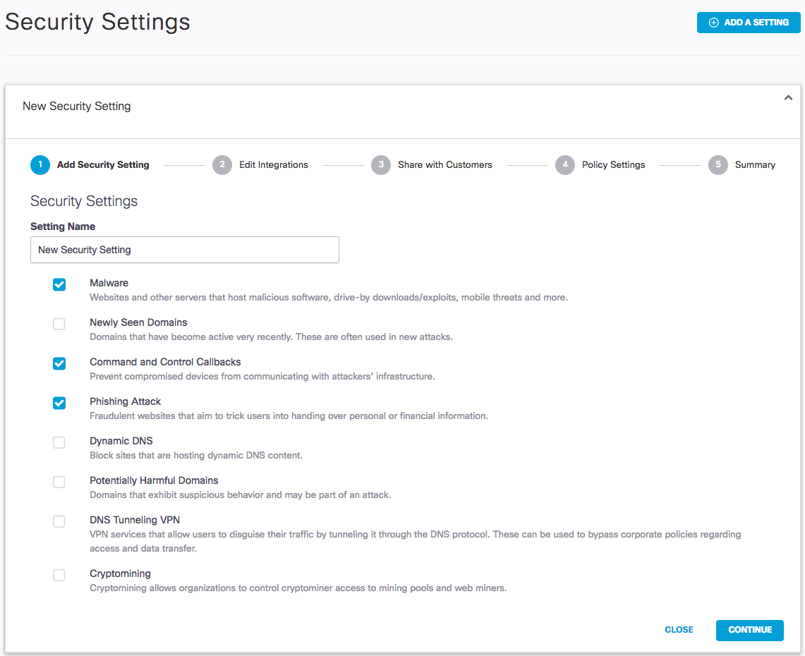 Configure Security Settings
