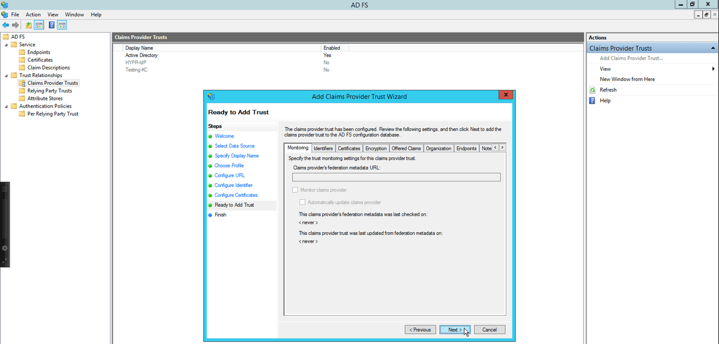 Deploying Keycloak IdP with AD FS