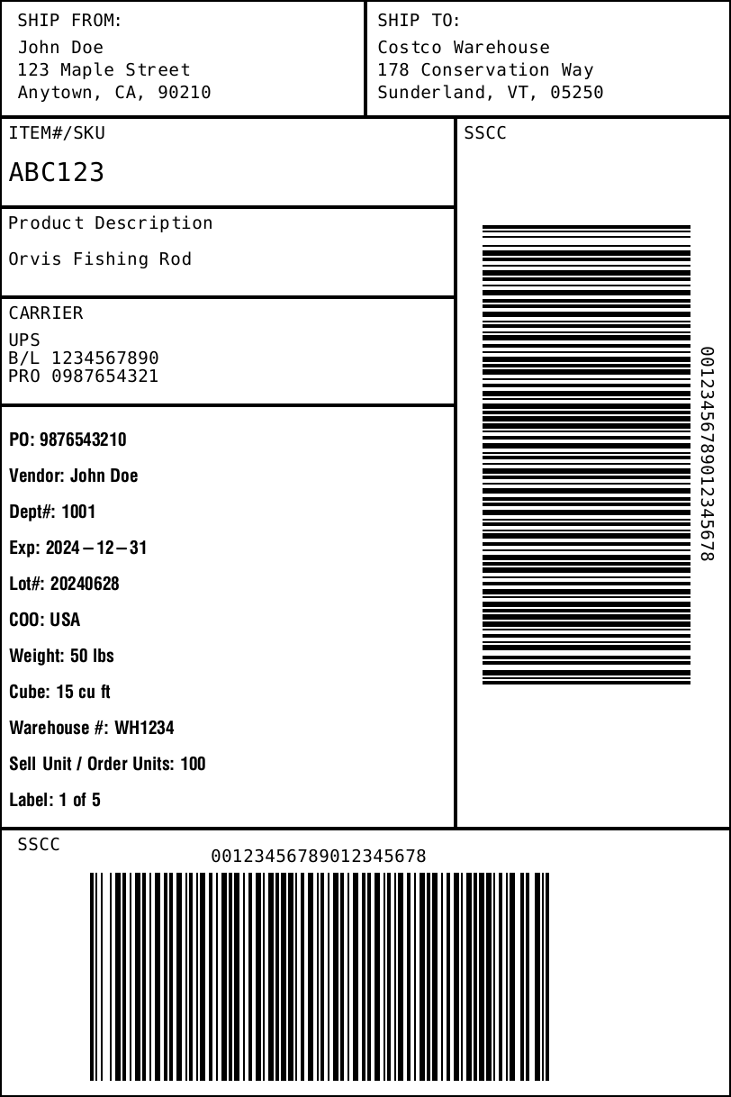 Costco UCC128 Label Requirements