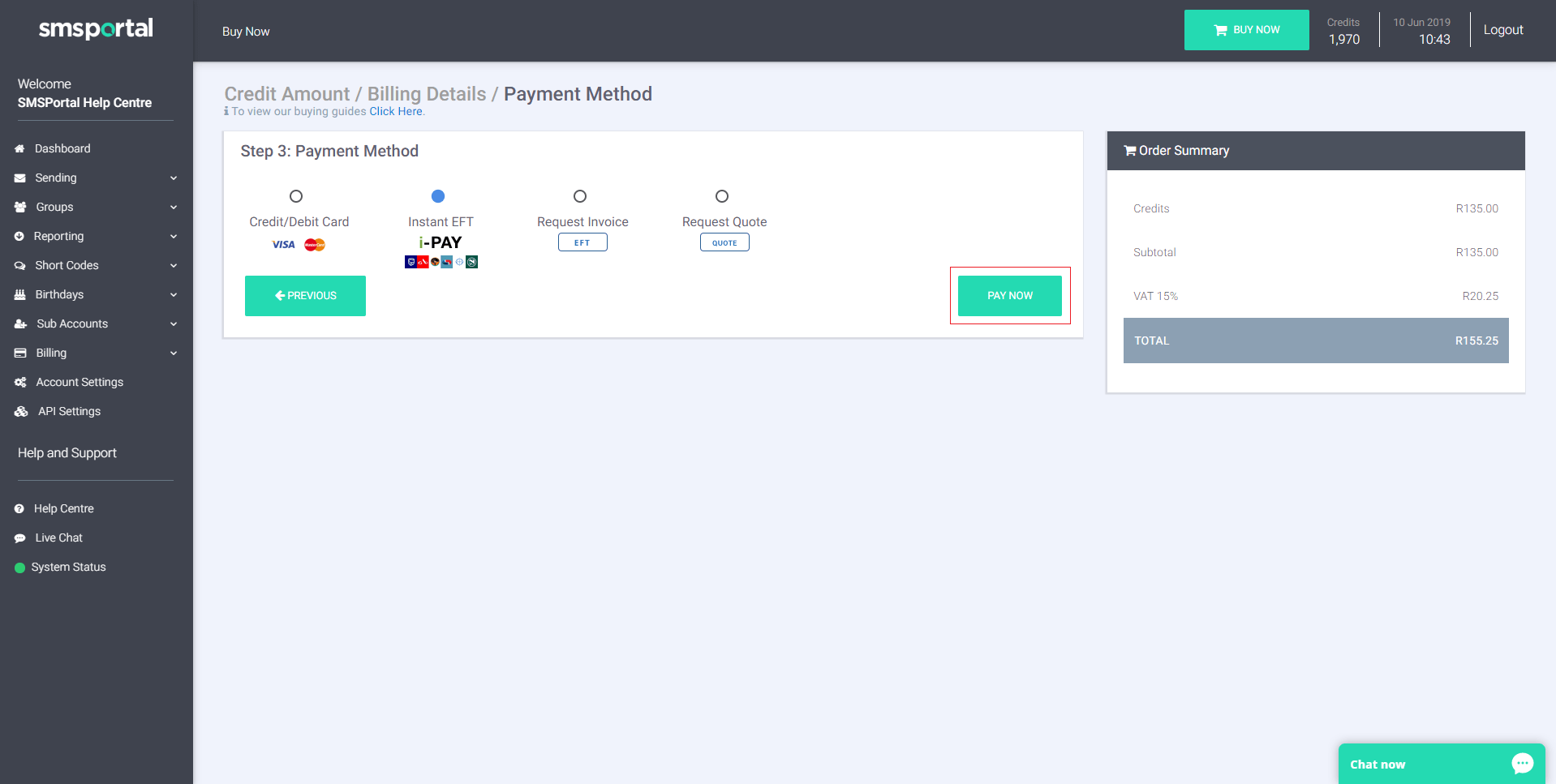 Instant EFT Payments