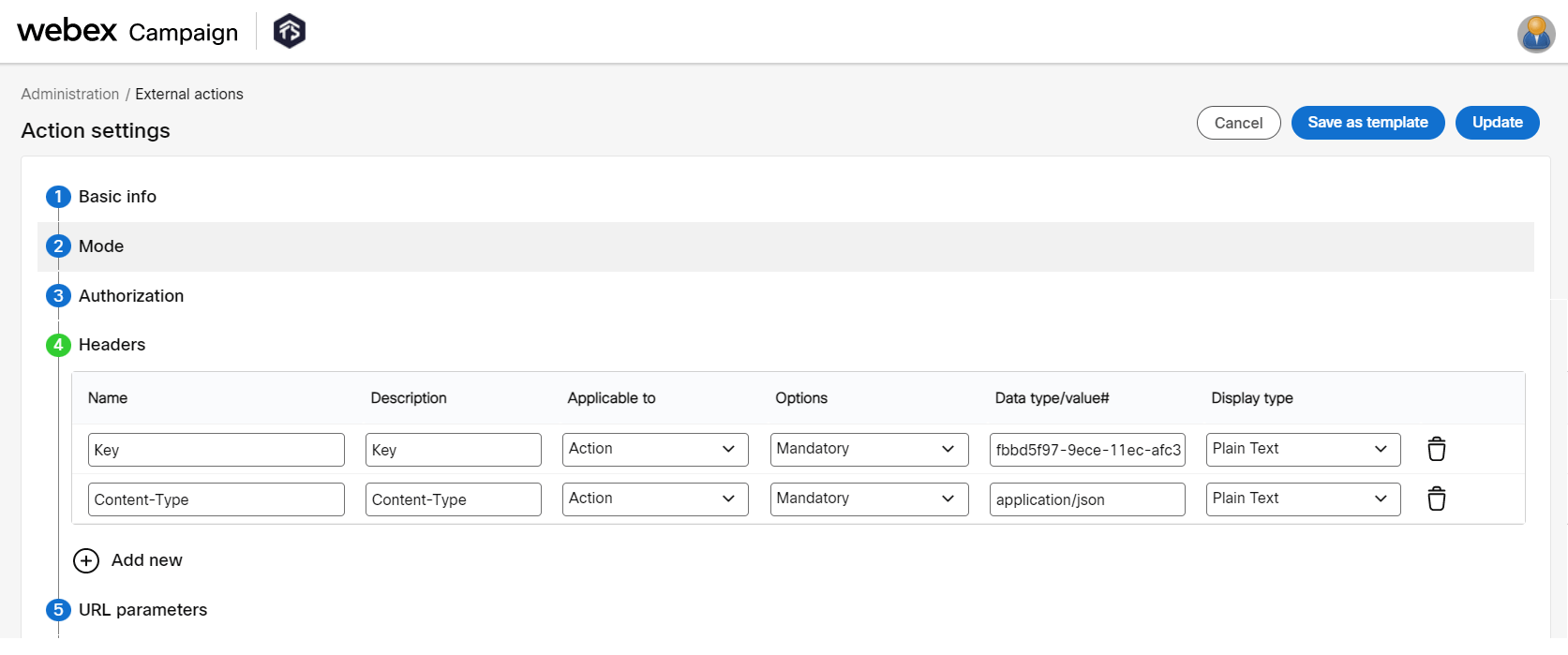 Step 4 Create an External Action