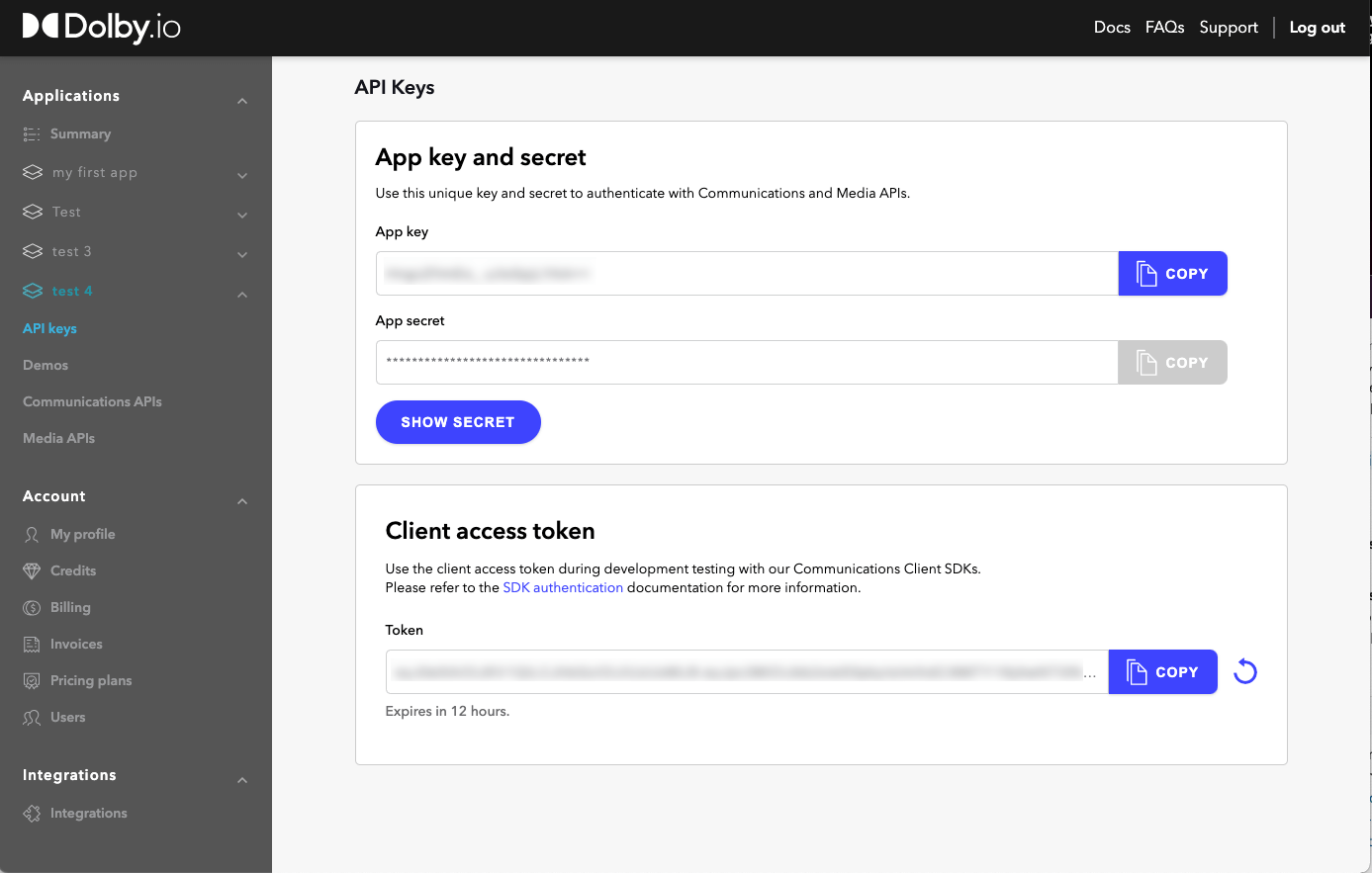 Authentication Guide Media APIs Dolby.io