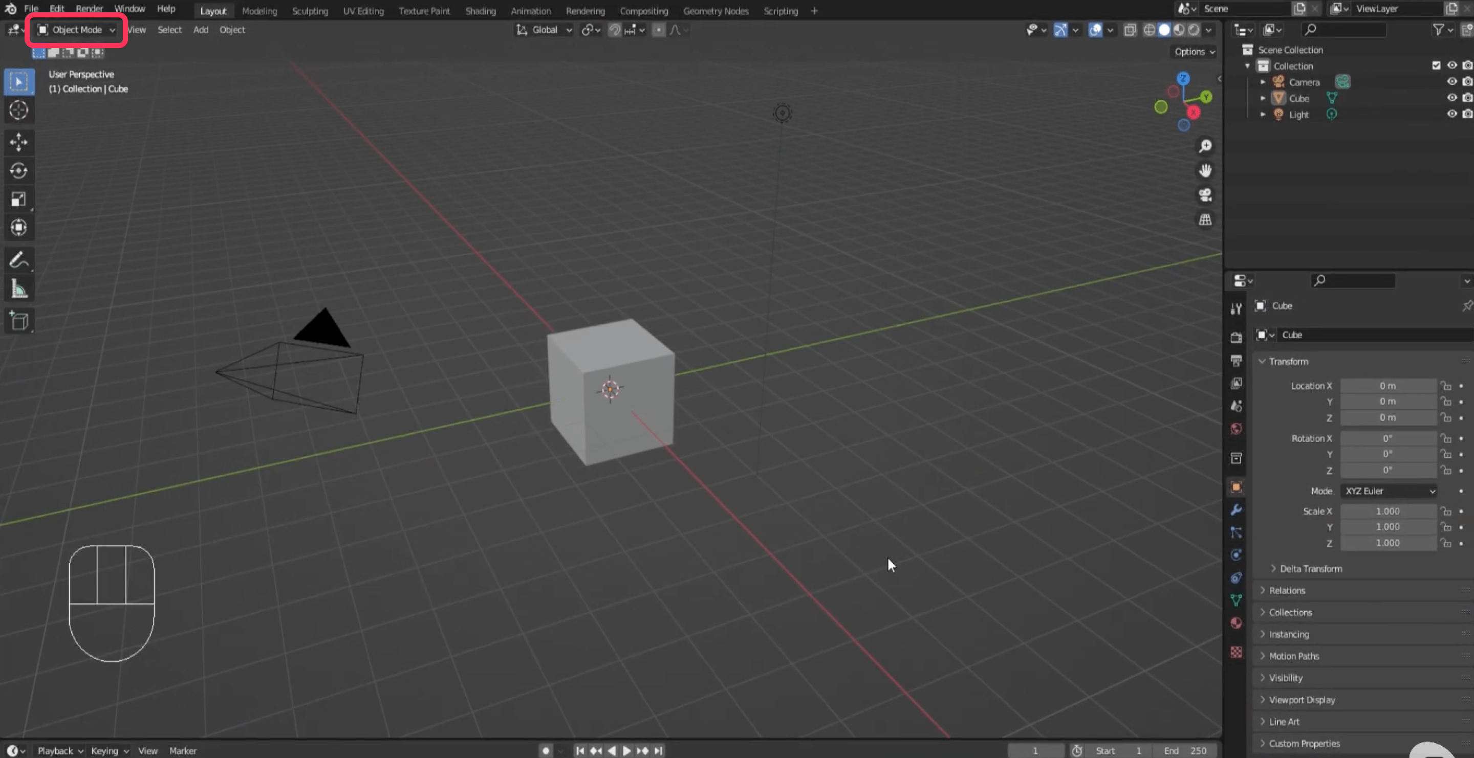 Exploring the 3D Blender Interface