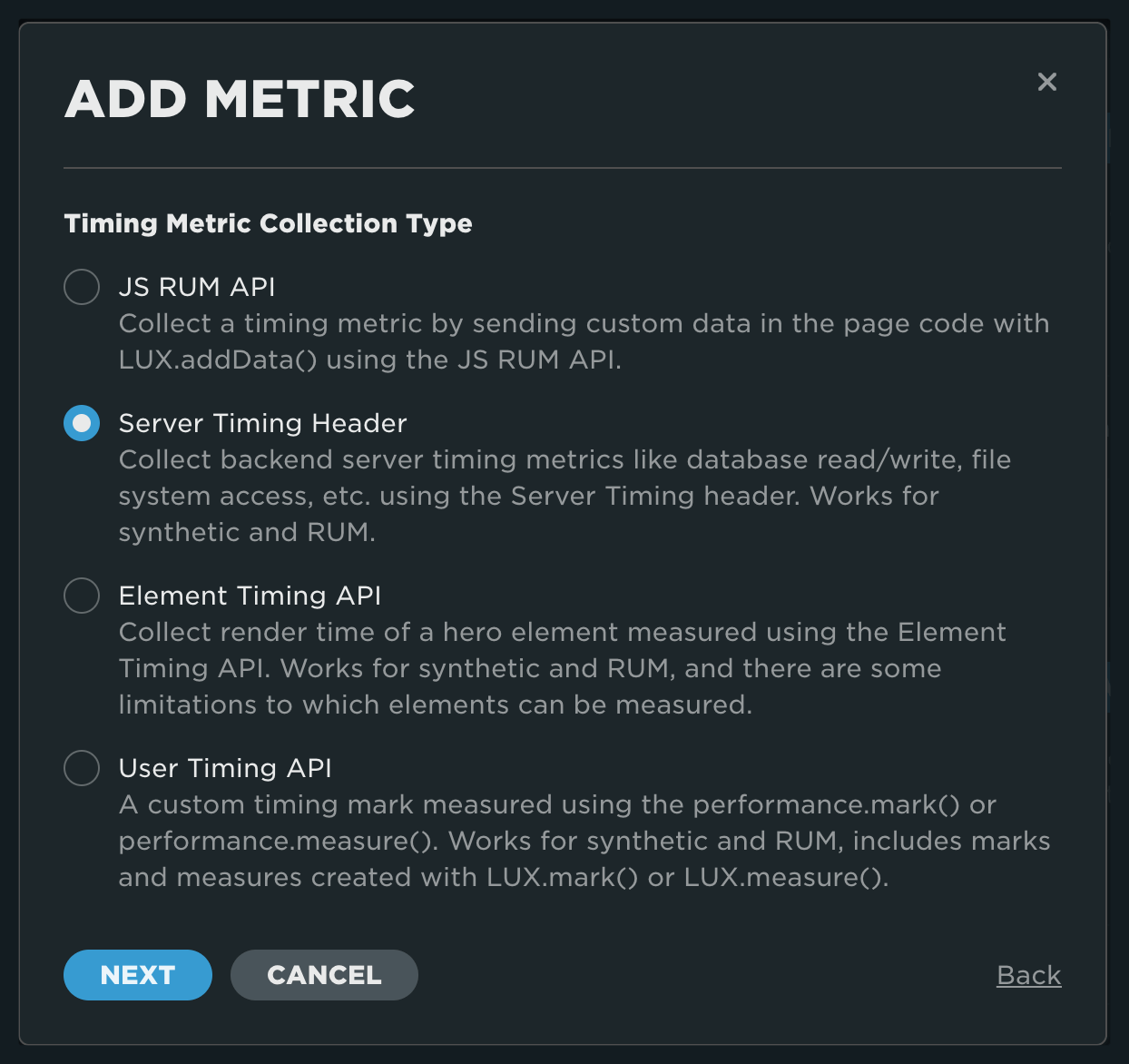 Using ServerTiming headers
