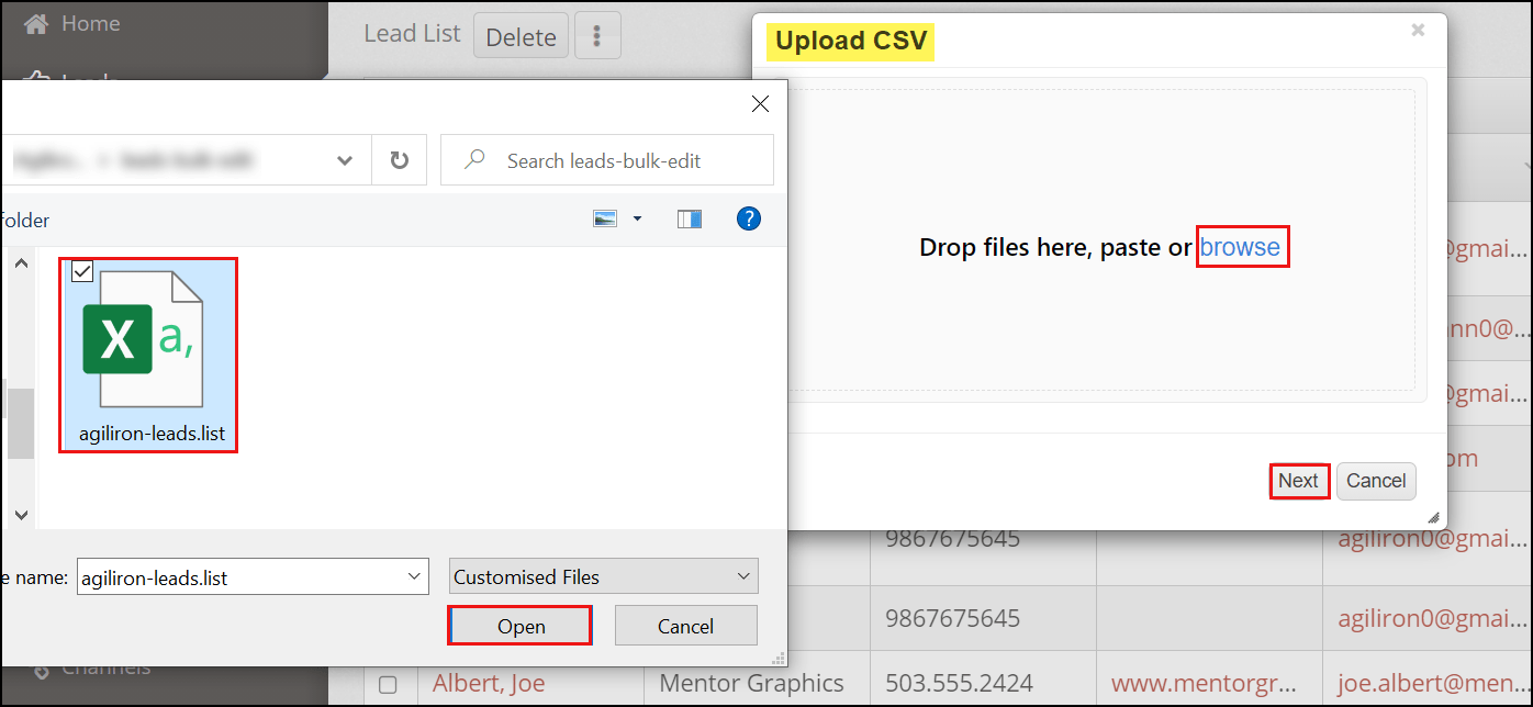 Bulk Edit Leads List View