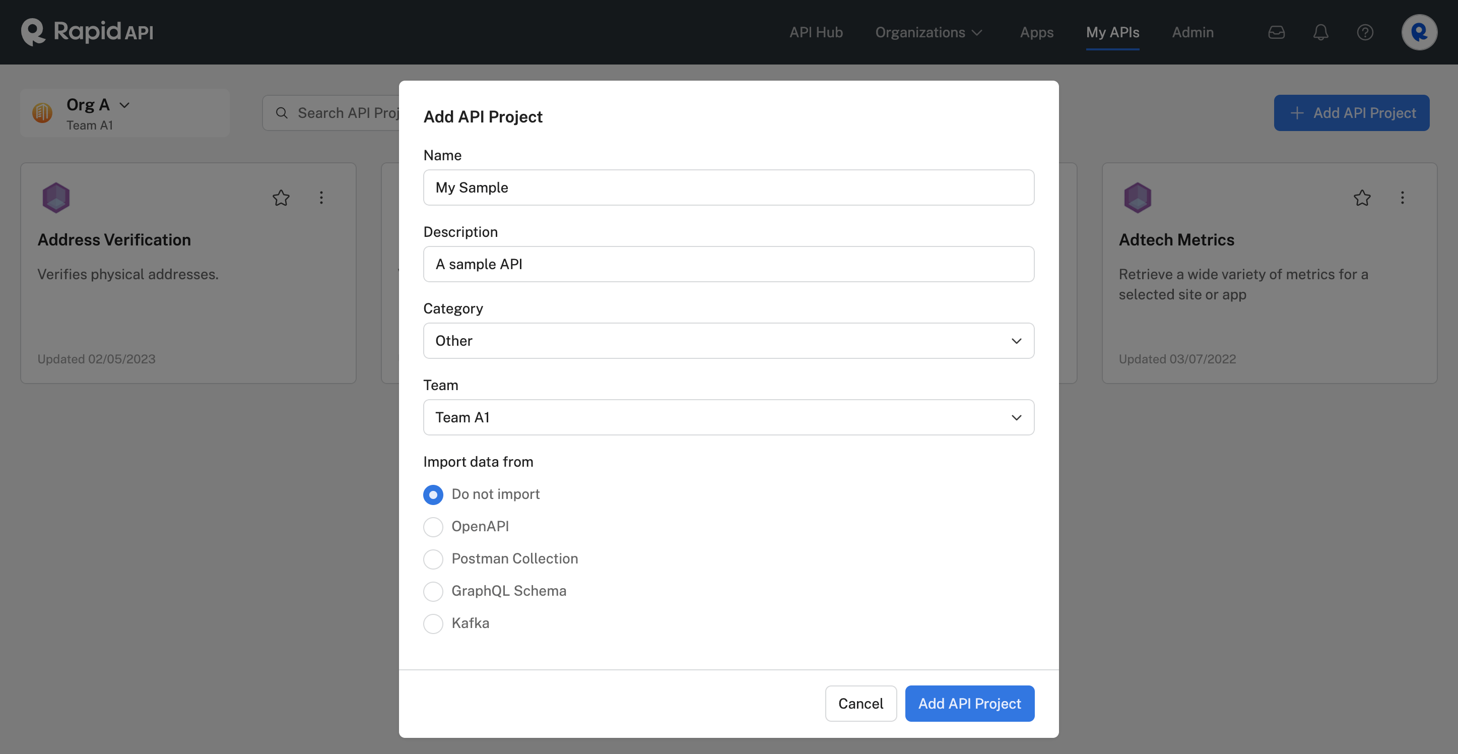 Adding APIs Getting Started
