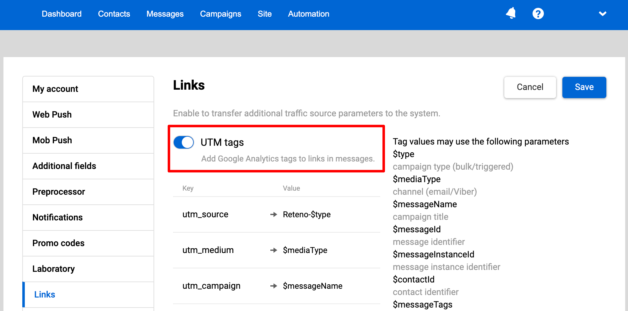 Setting Up UTM Tags