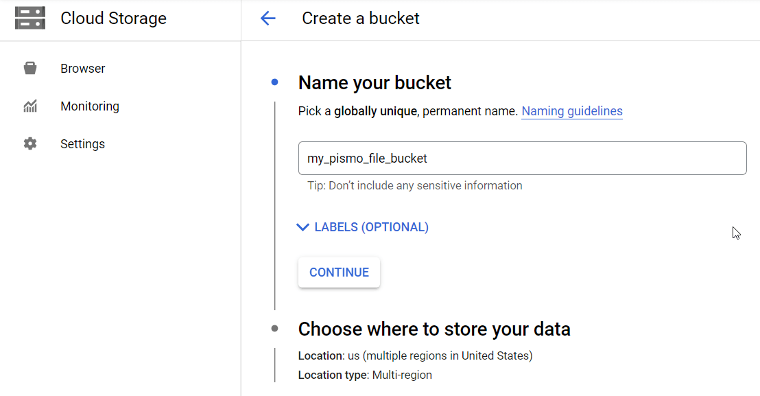 GCP event file configuration tutorial