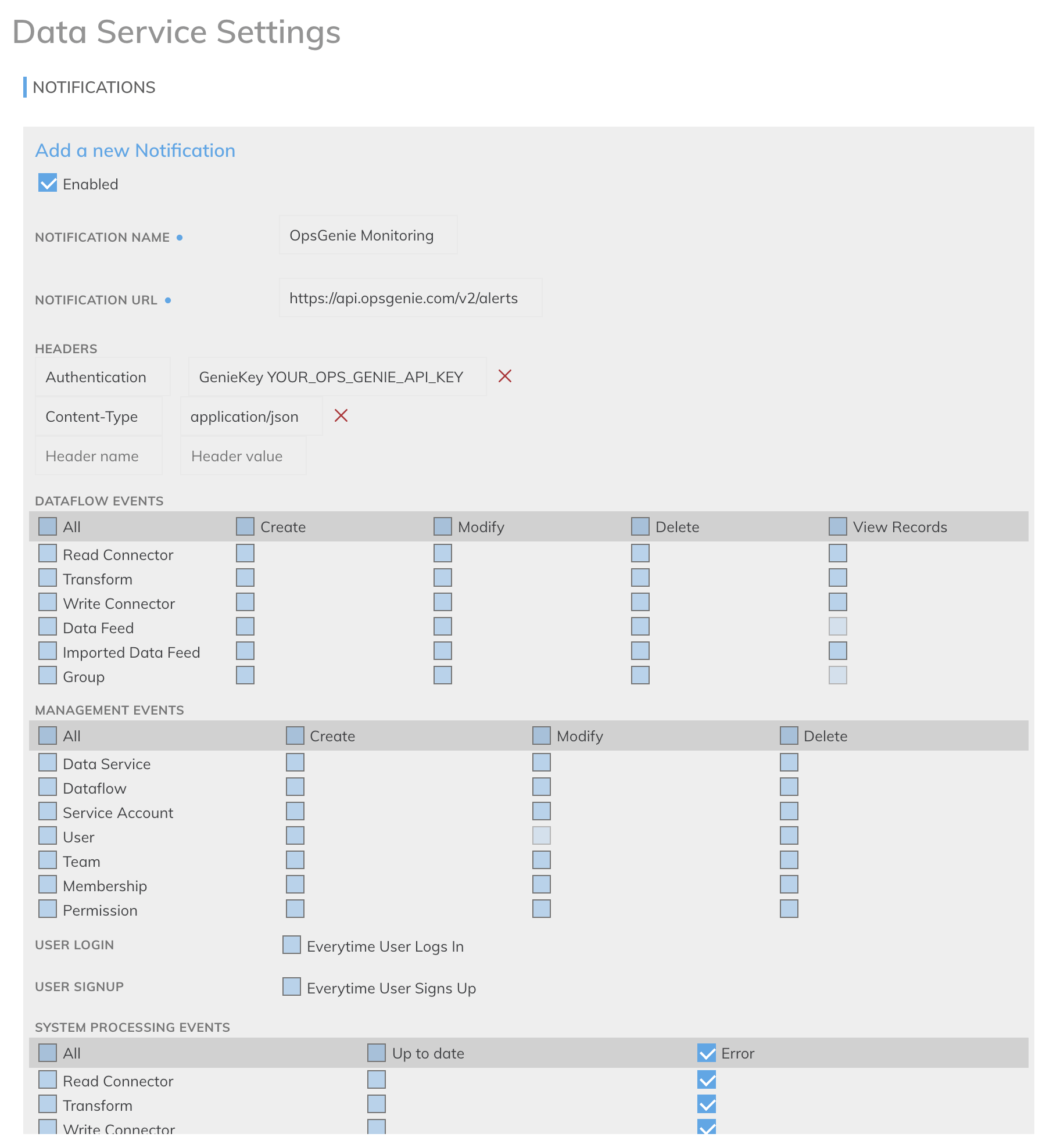 OpsGenie in Ascend Creating Notifications with OpsGenie