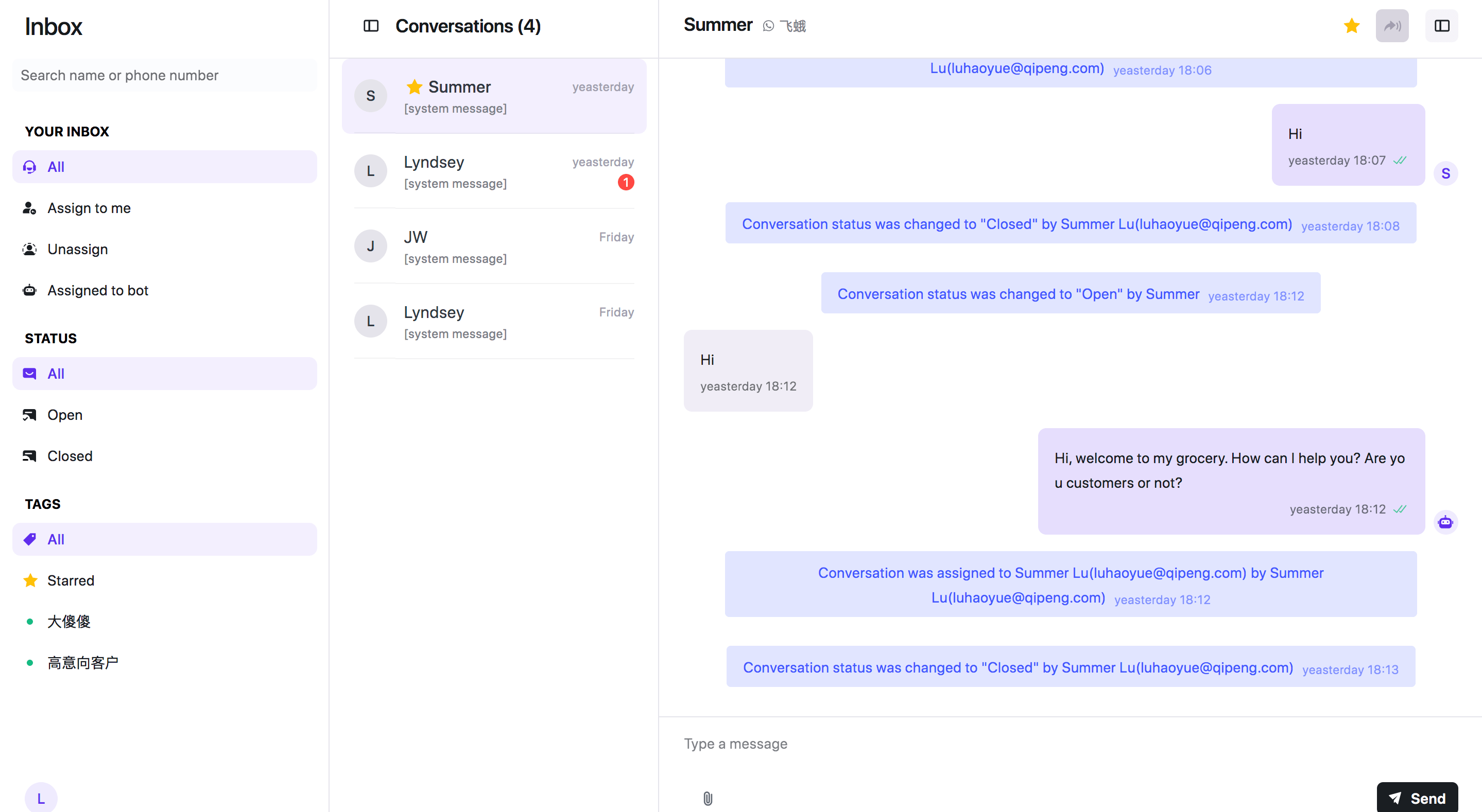 Connect WhatsApp Inbox