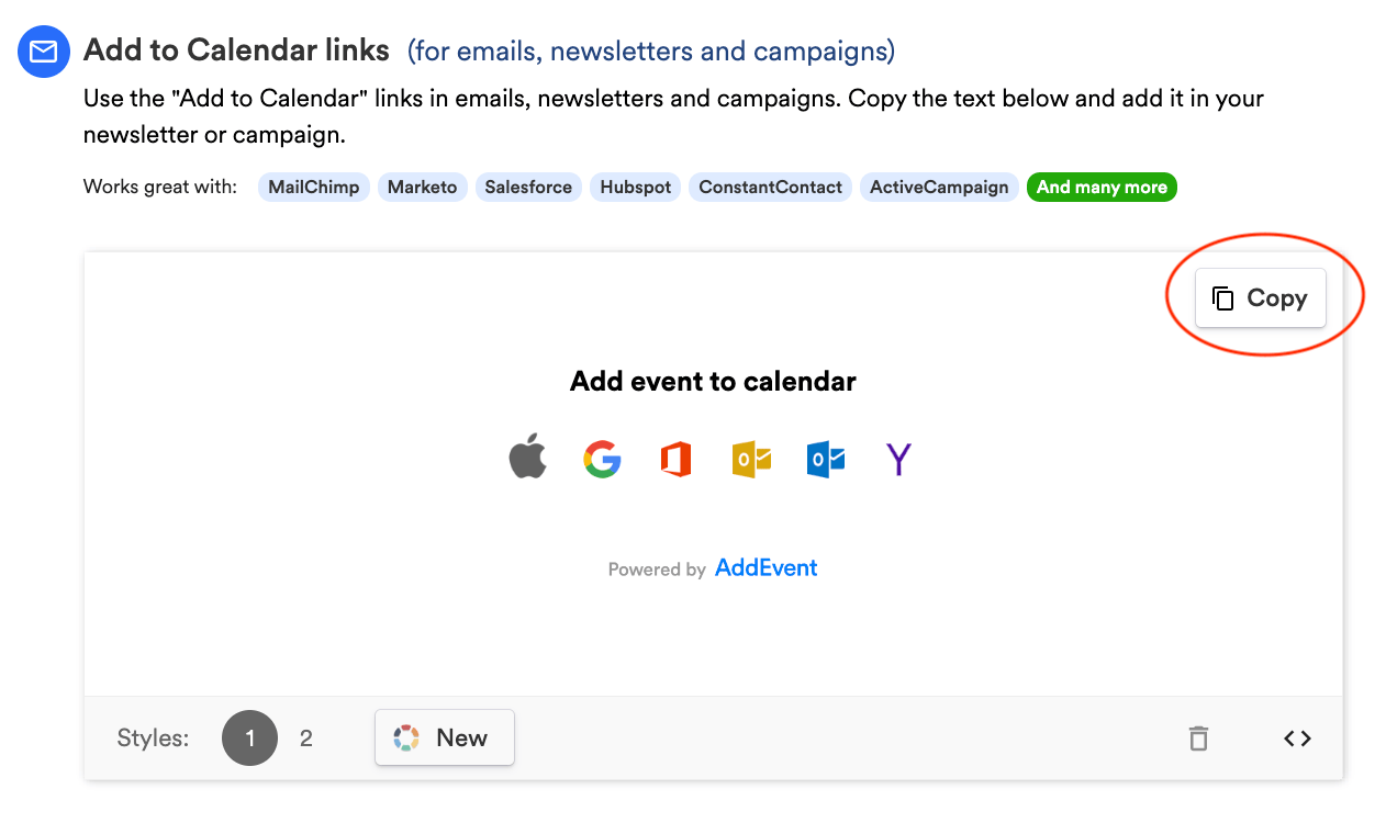 Add to Calendar Links for Events