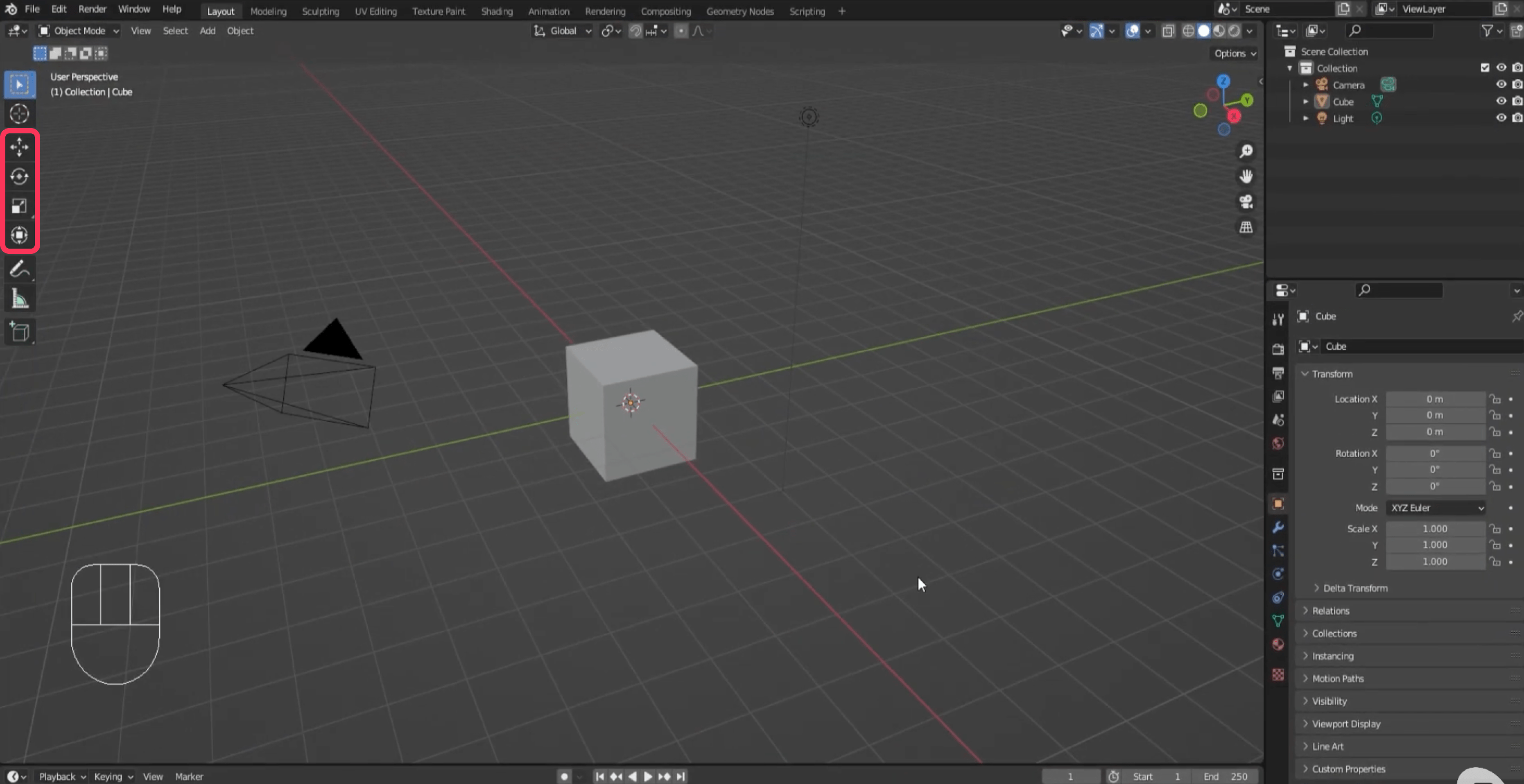 Exploring the 3D Blender Interface