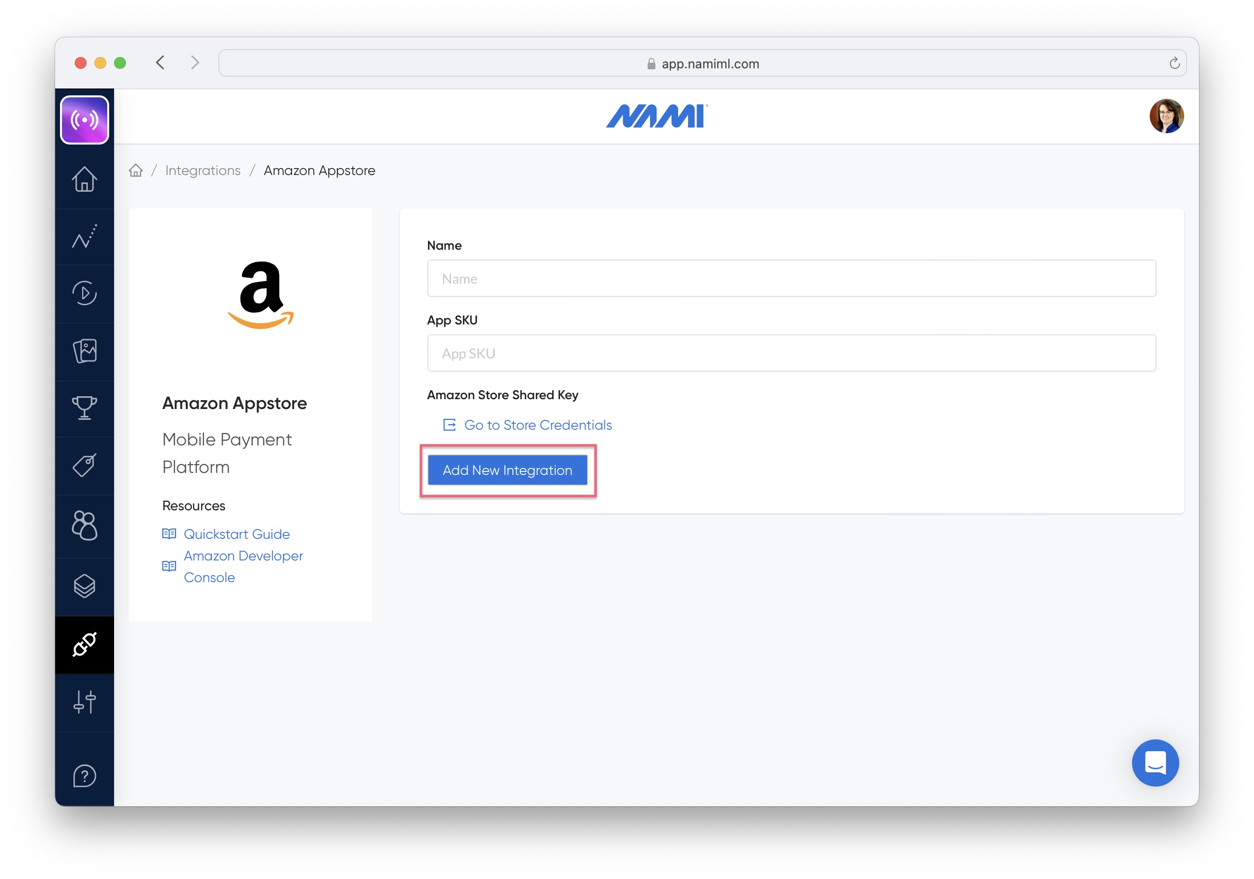 Create Amazon Appstore Platform Integration