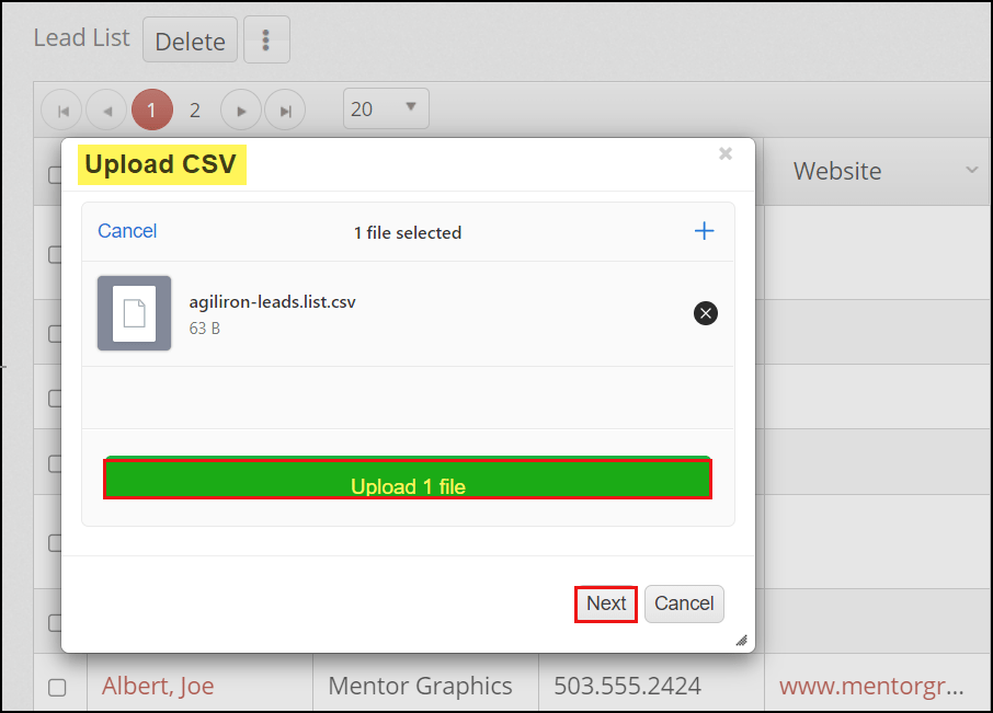 Bulk Edit Leads List View