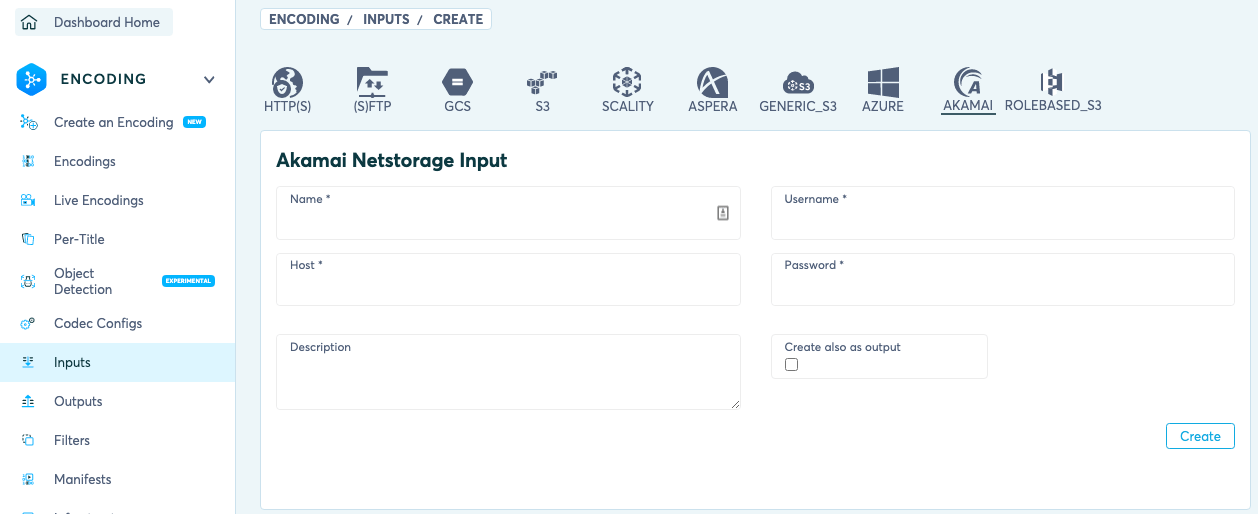 How to setup an Akamai NetStorage Input