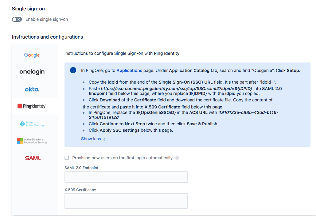 Ping Identity SSO