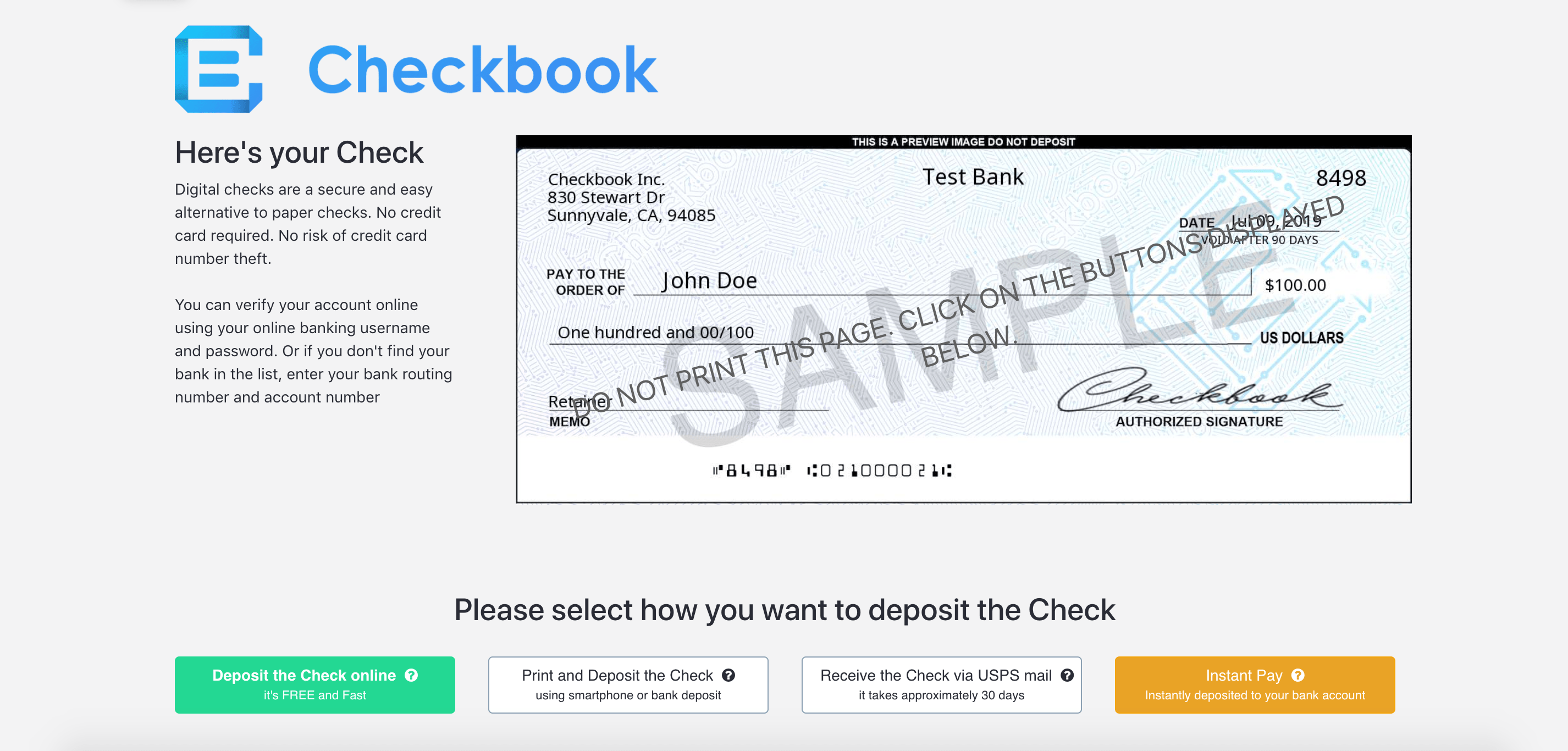 Deposit a Digital Check