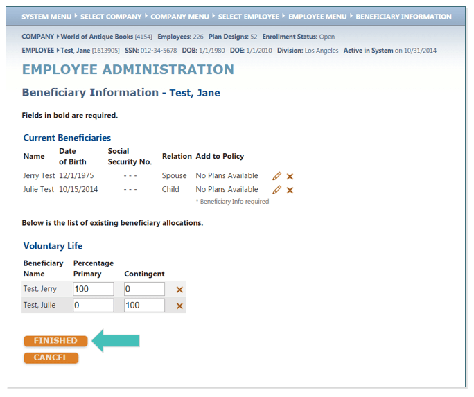 Beneficiary Designation