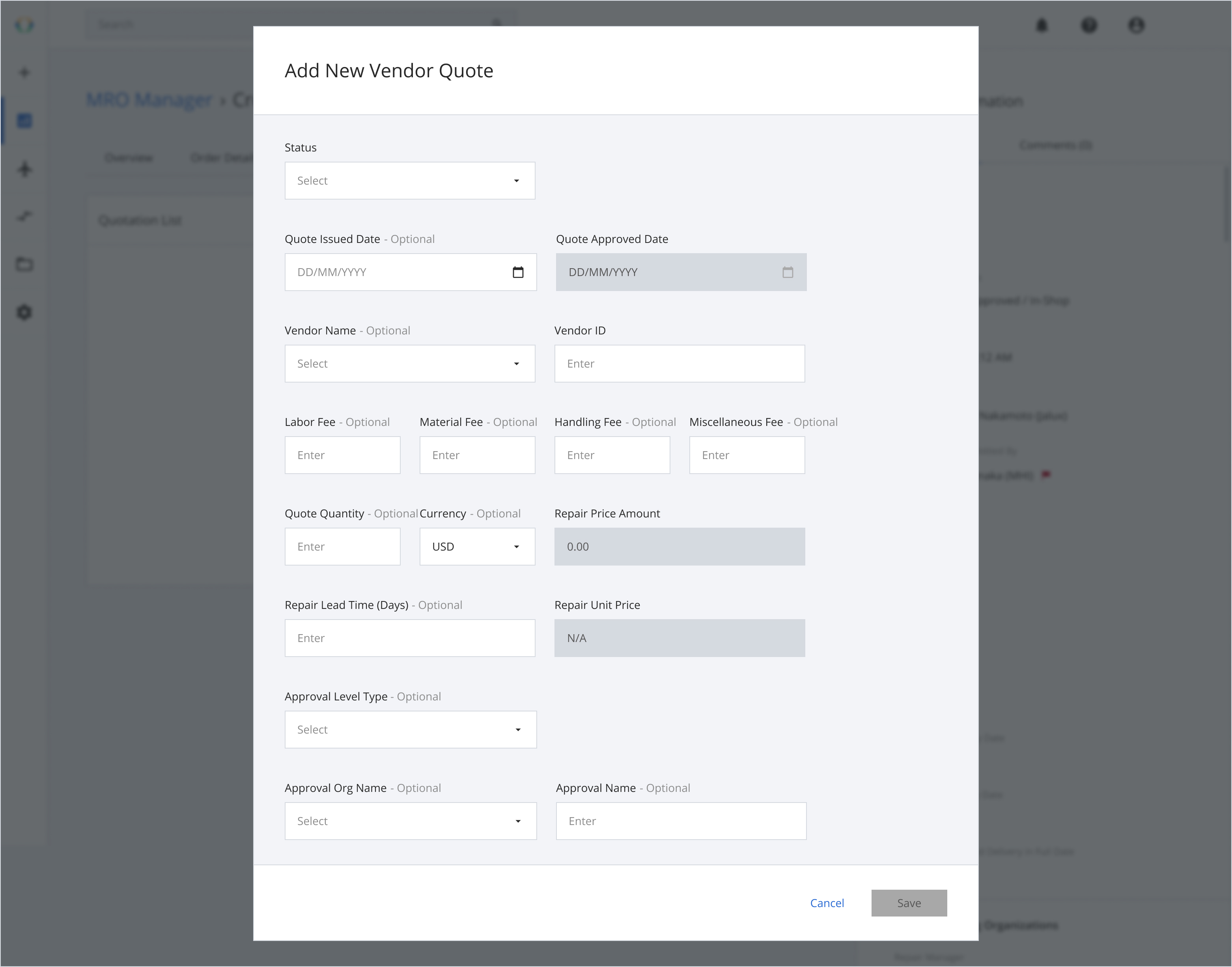 Manage Vendor Quotes