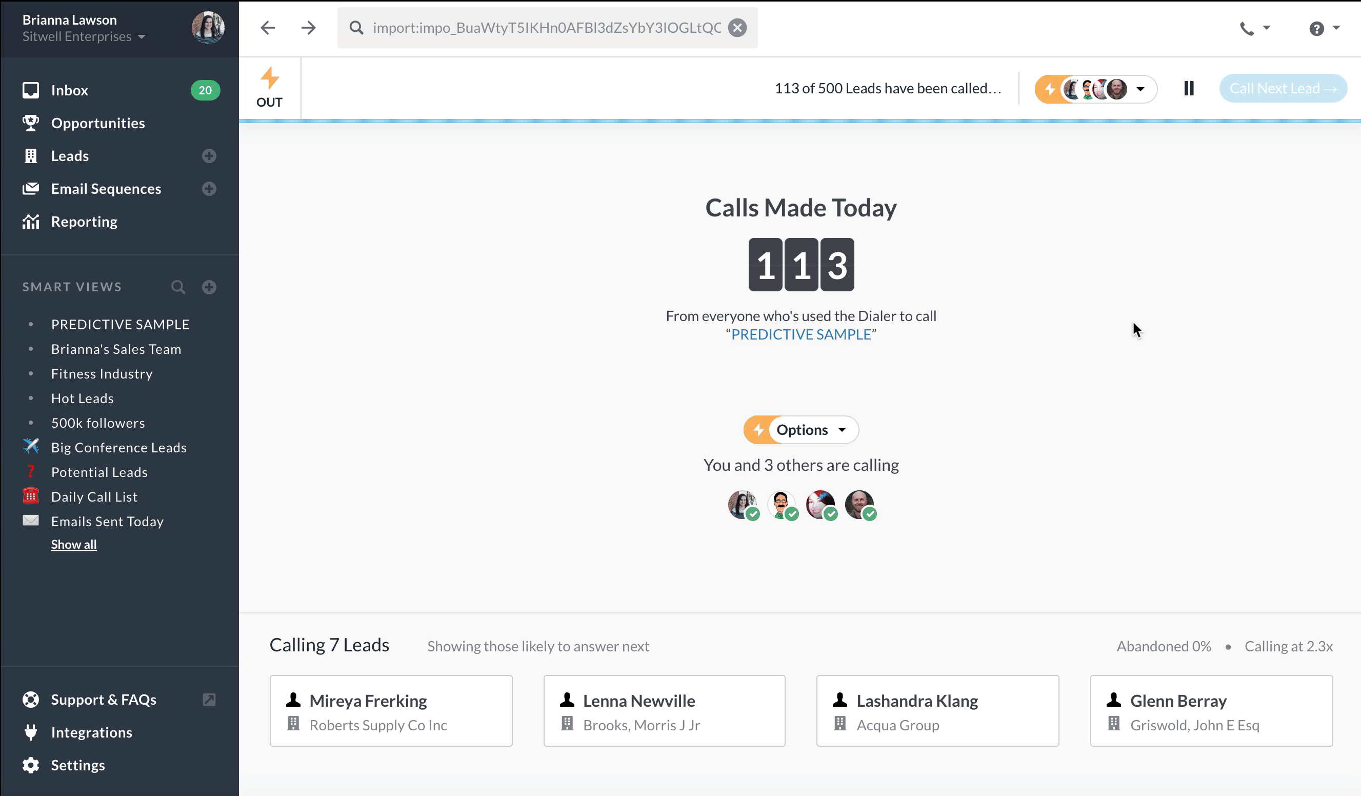 Using the Predictive Dialer