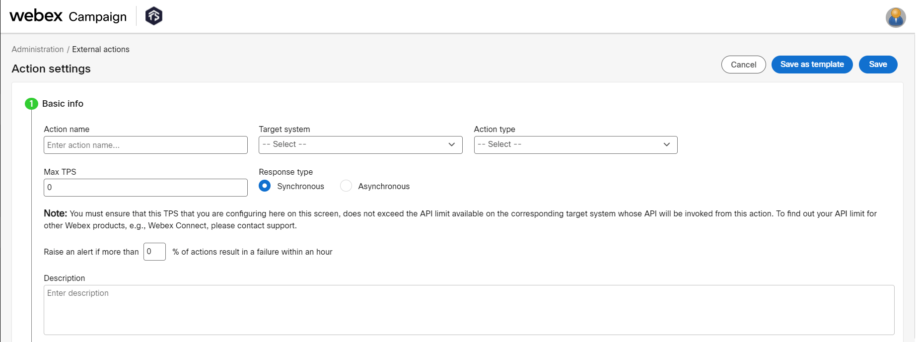 Step 4 Creating an External Action