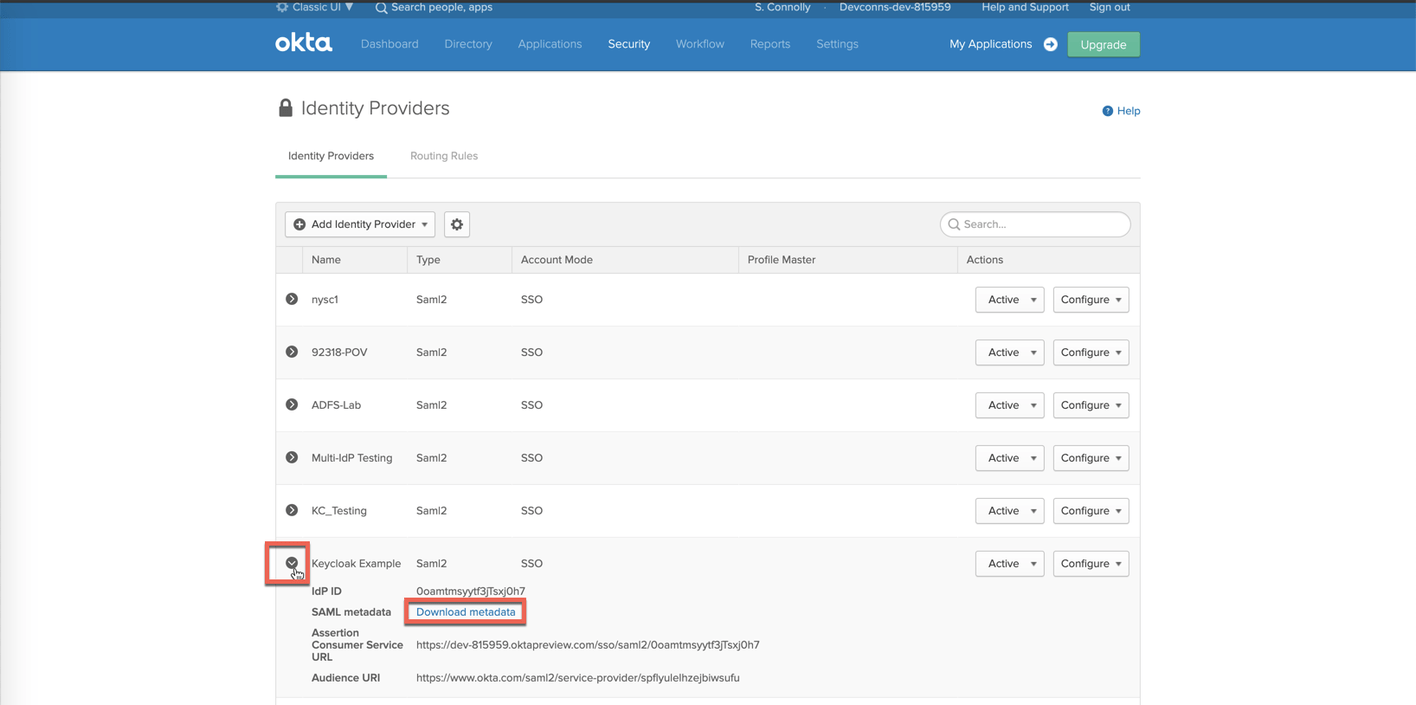Deploying Keycloak IdP with Okta
