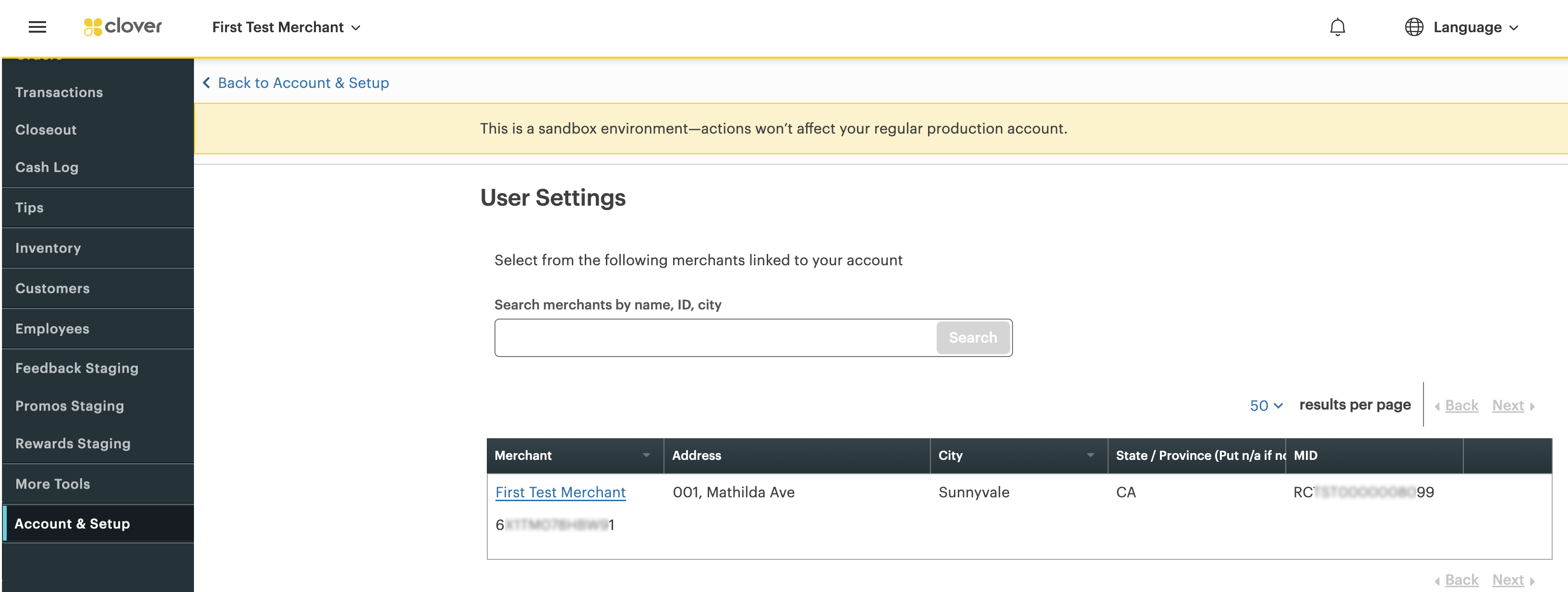 Locate the merchant identifier (merchantId)