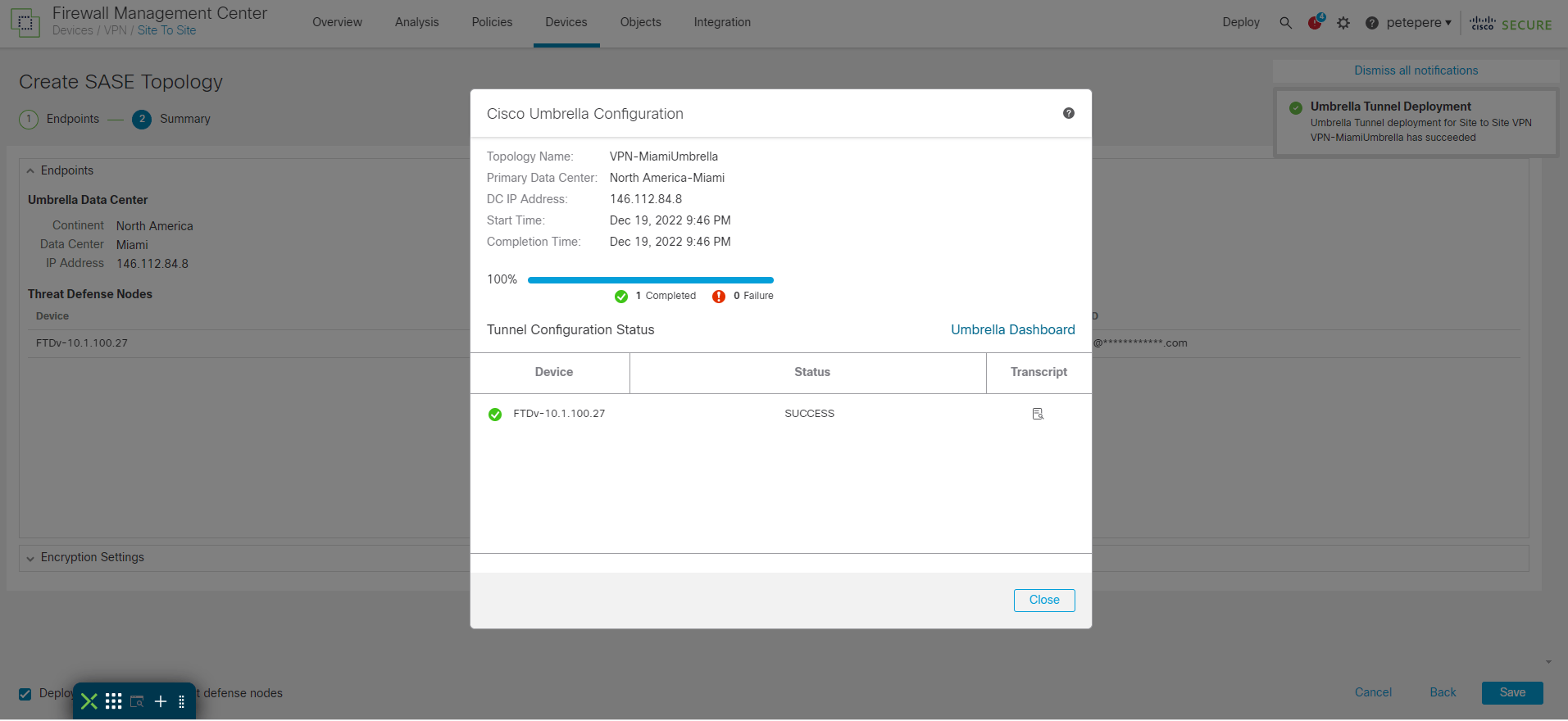 Umbrella SIG AutoTunnel Configuration