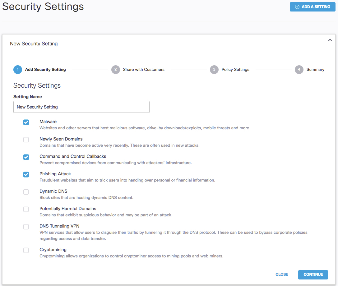 Configure Security Settings