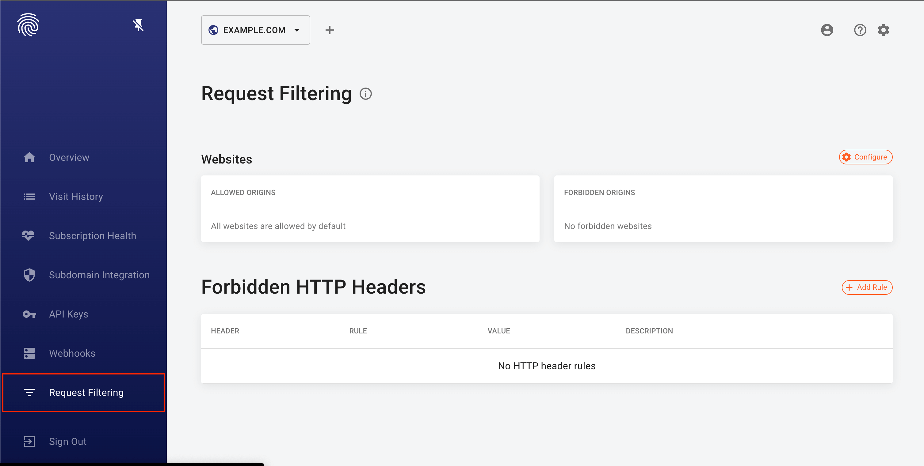 Using request filtering rules FingerprintJS Pro Docs