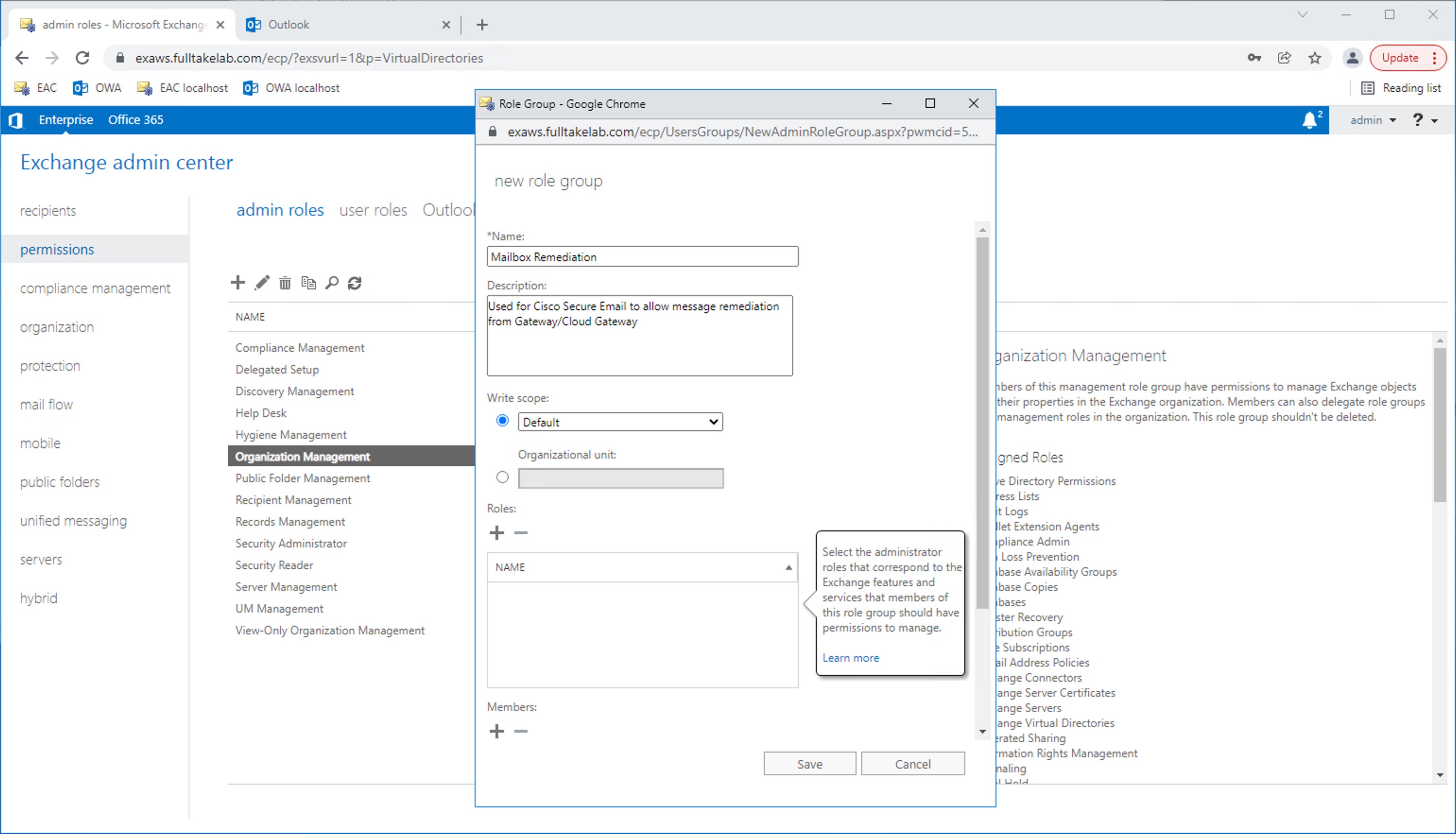 Onpremise Exchange for Mailbox Auto Remediation and Search & Remediate