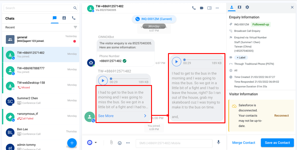 Recording and Transcript