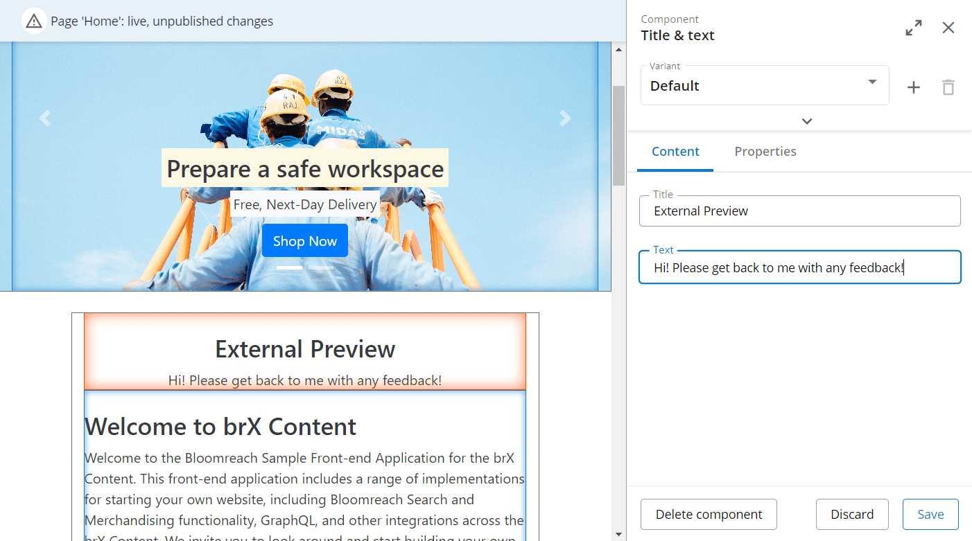 Enable external preview