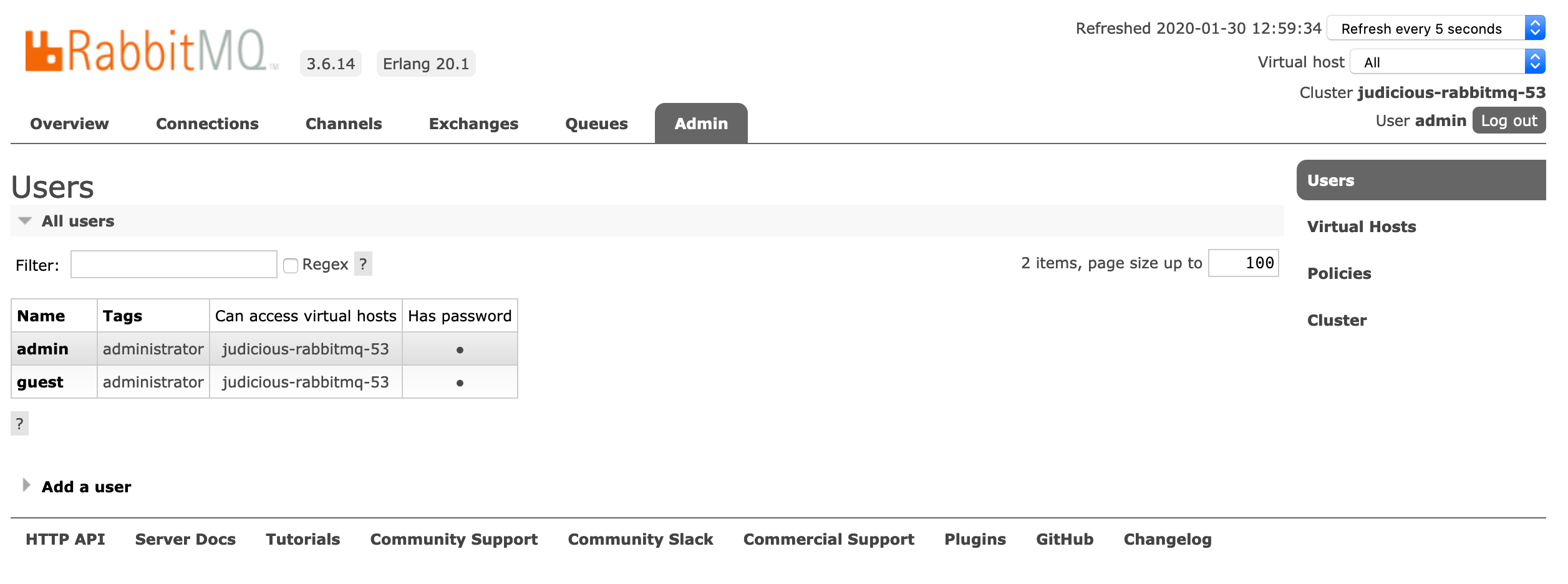 RabbitMQ Users