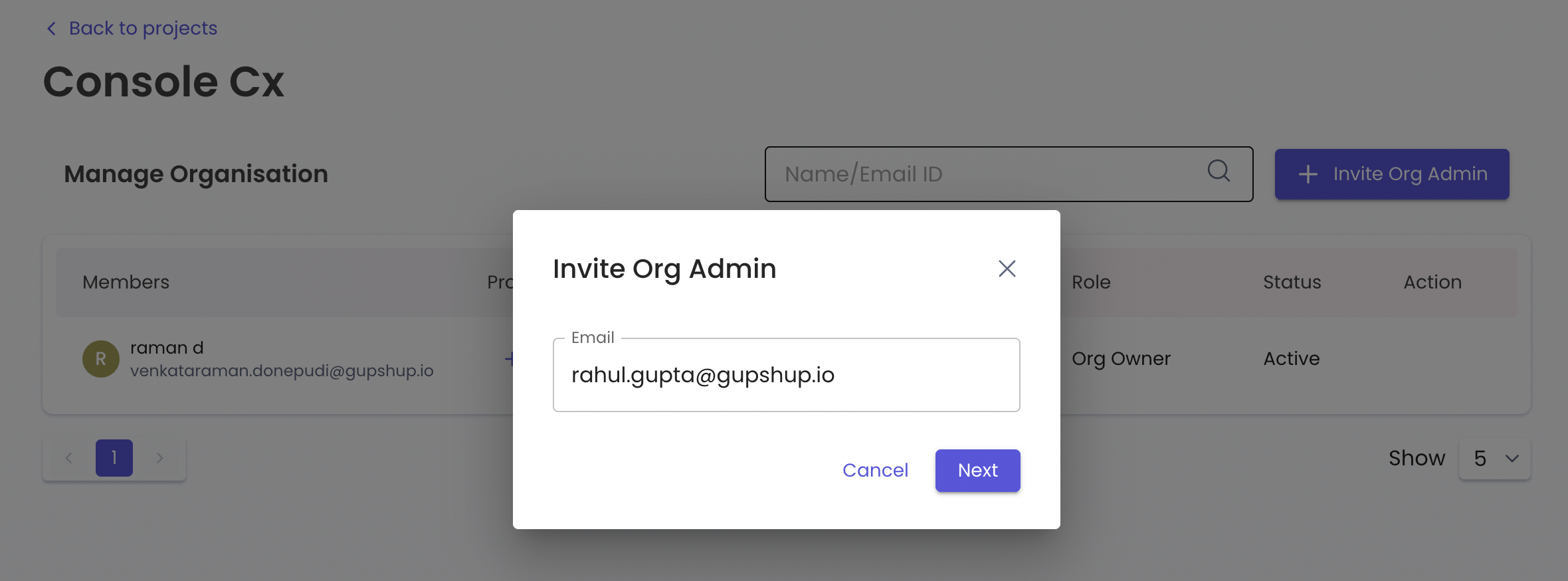 Invite Org Admins