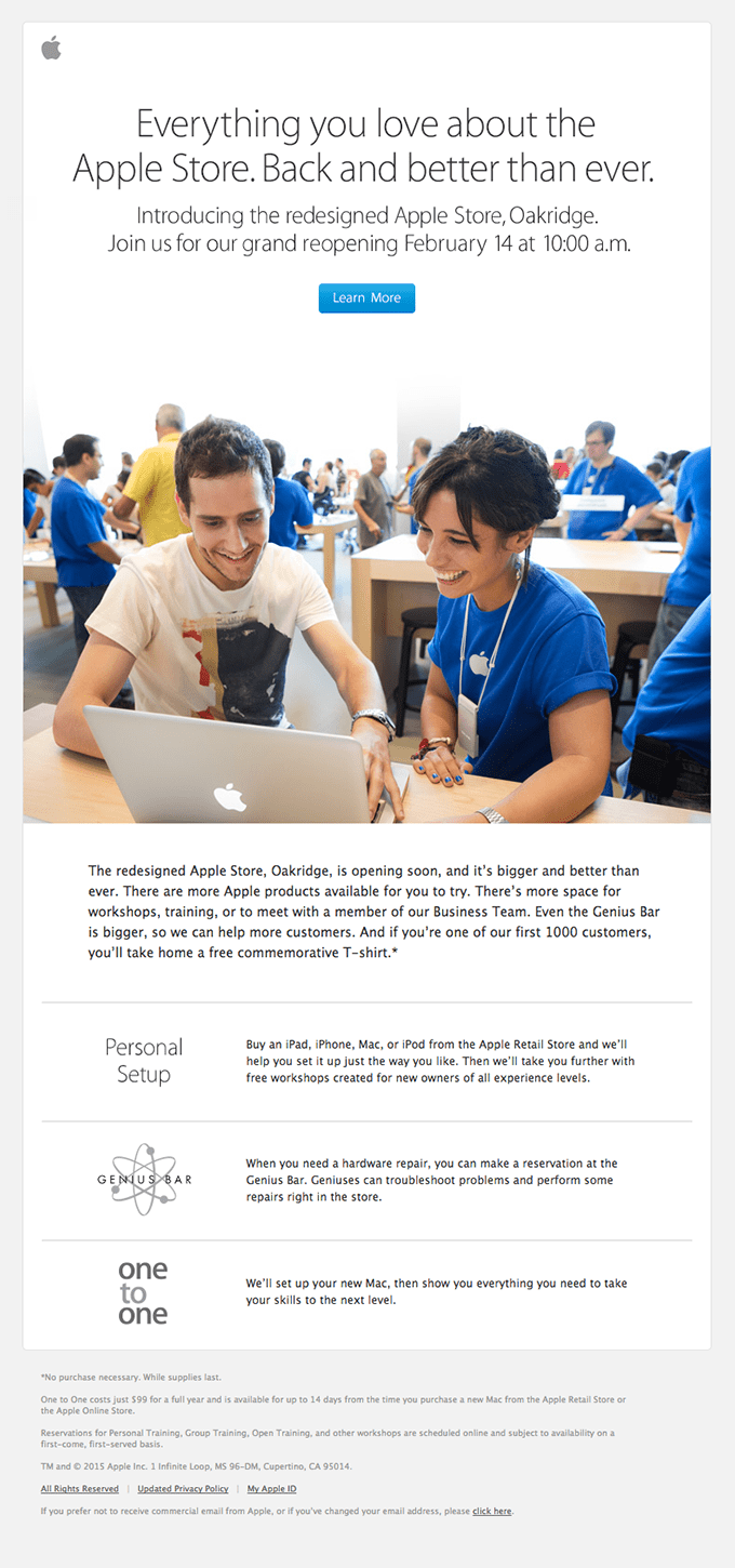 Grand Reopening The Apple Store, Oakridge. — Info View Really Good