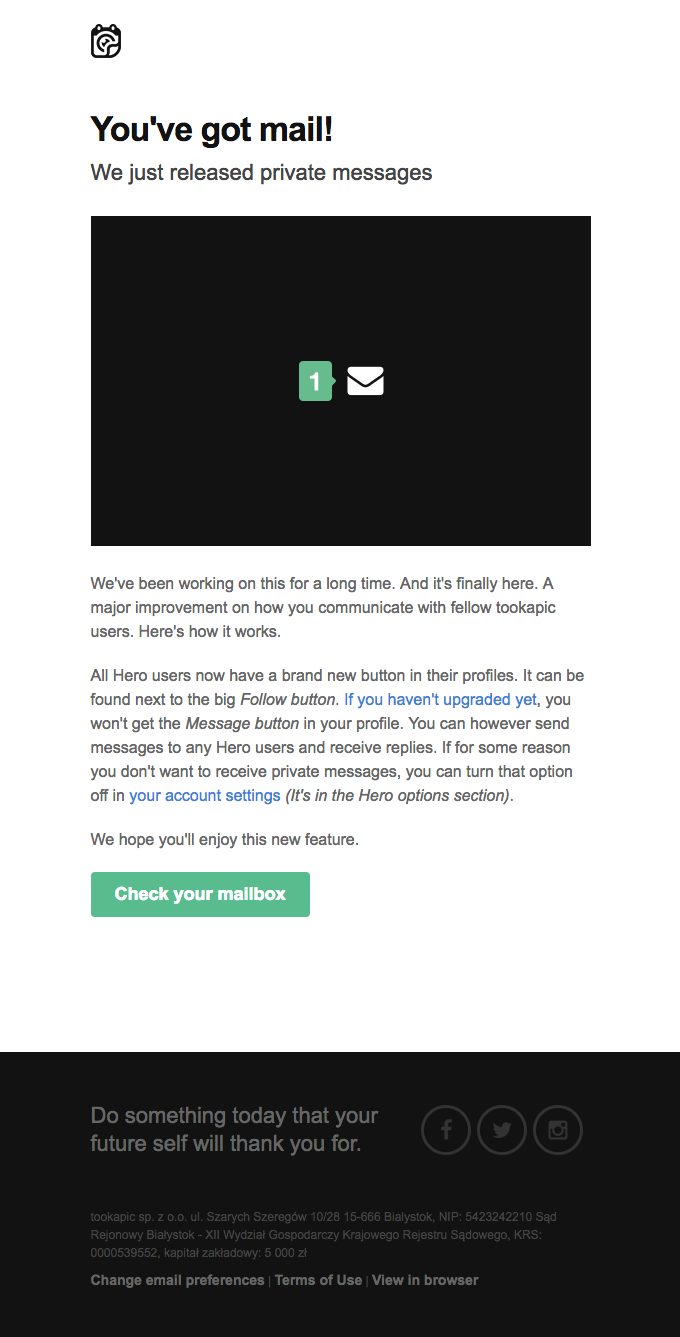Private messages are here from Tookapic Desktop Email View Really Good Emails