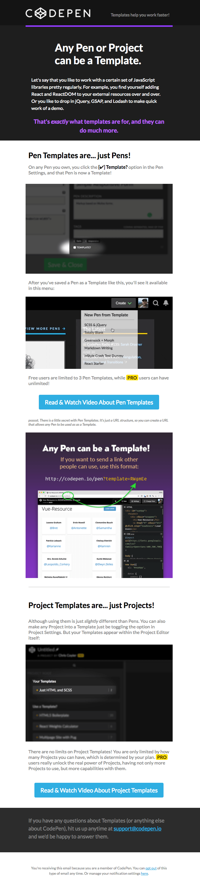 Templates on CodePen from CodePen Desktop Email View Really Good Emails