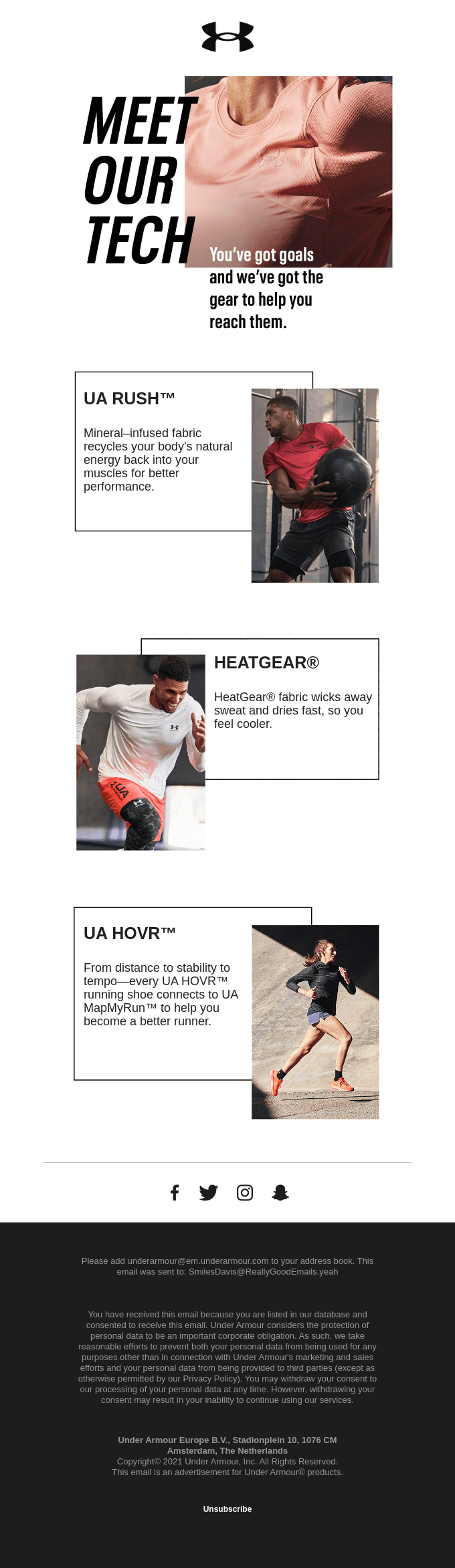 What makes us different? from Under Armour Desktop Email View