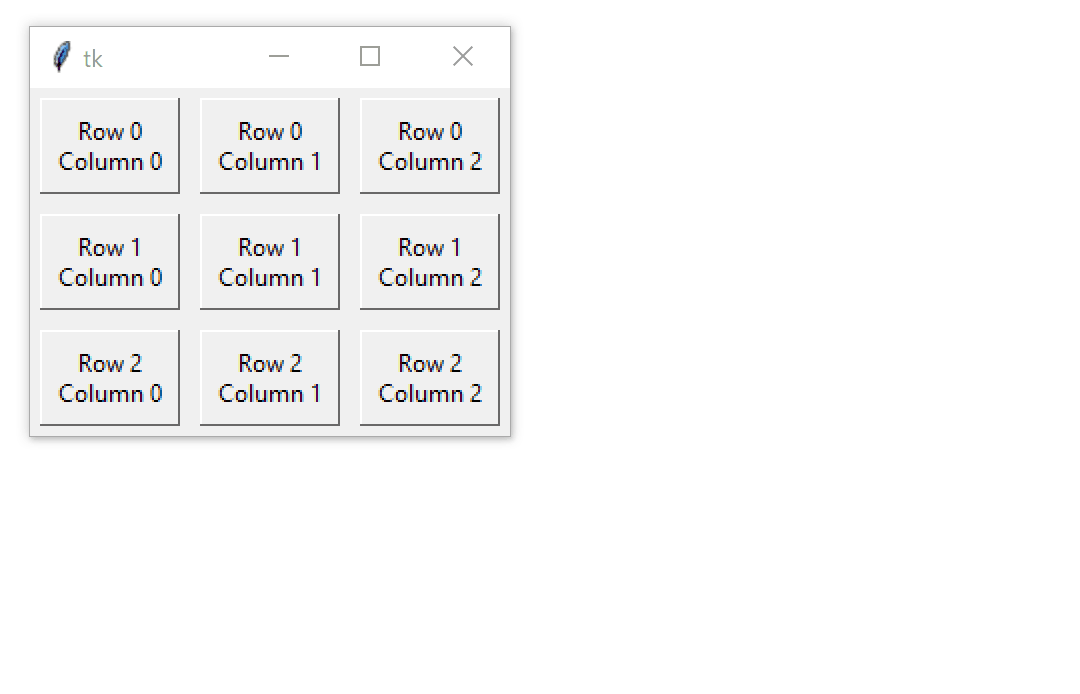 Python Tkinter Frame Grid Example