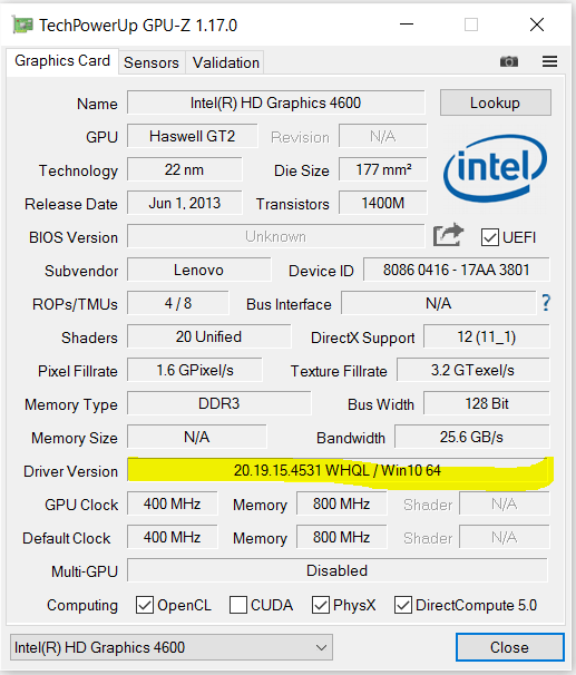 Intel Hd Graphics 4600 Directx 12 FerisGraphics