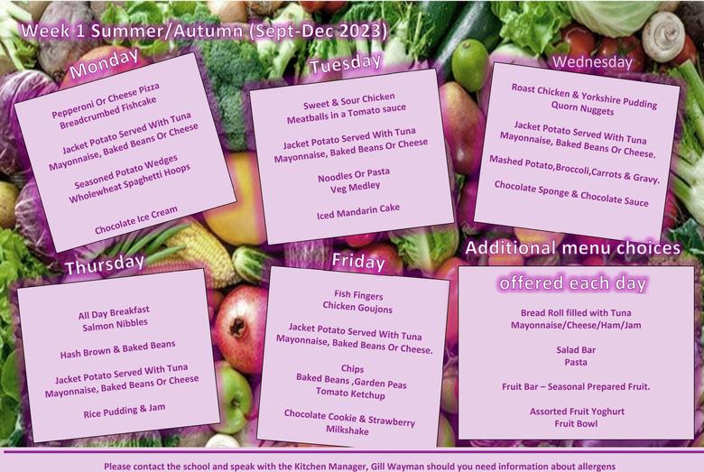 Lunch Menus Jericho Primary School